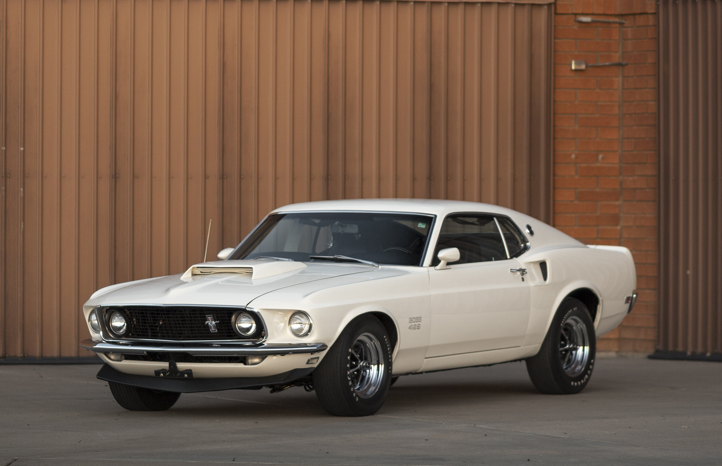 Car Fastback Ford Mustang Boss 429 Muscle Car White Car 2500x1613