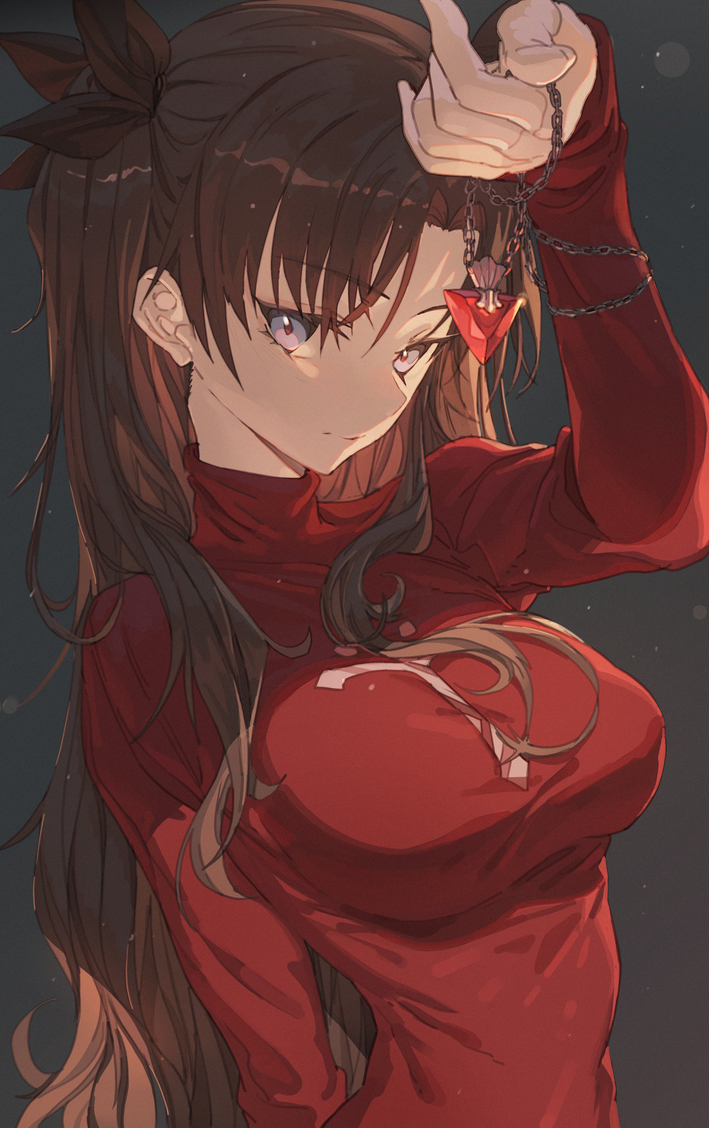 Fate Series Fate Stay Night Fate Stay Night Unlimited Blade Works Anime Girls Red Sweater Long Hair  2480x3946