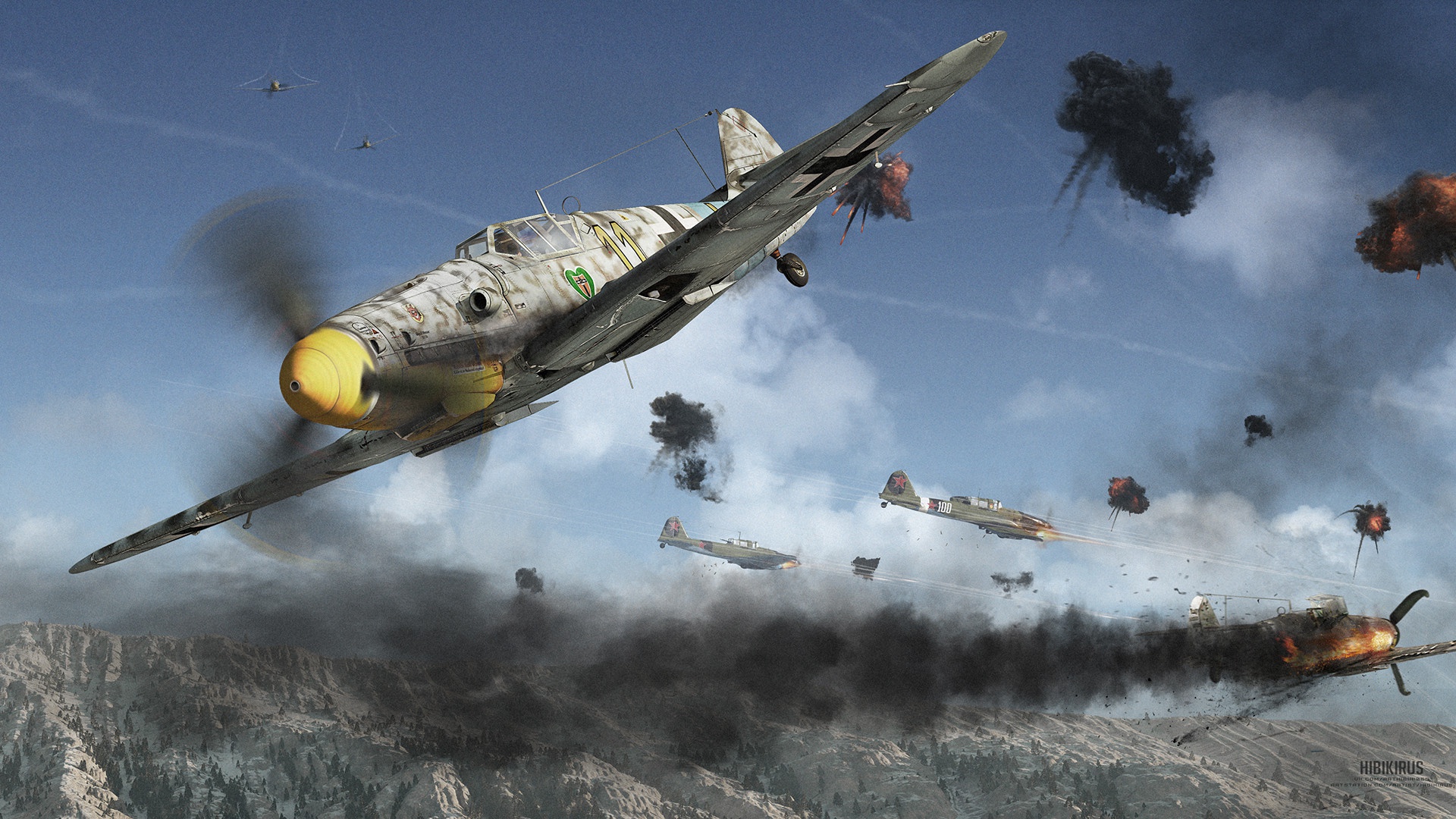 Aircraft Battle Messerschmitt Bf Warplane Yakovlev Yak Wallpaper