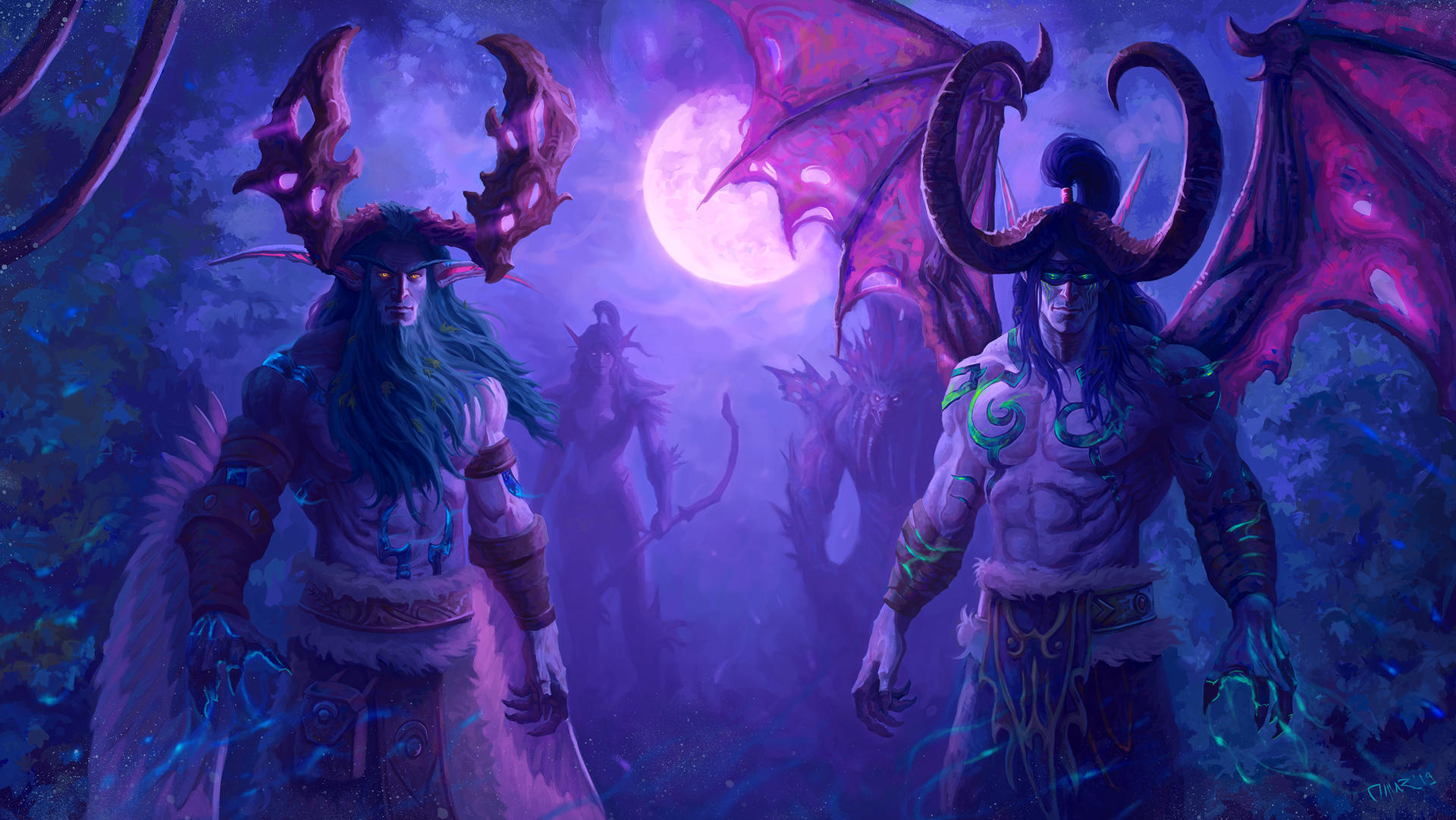 Illidan Stormrage Malfurion Stormrage Warrior World Of Warcraft 1920x1081