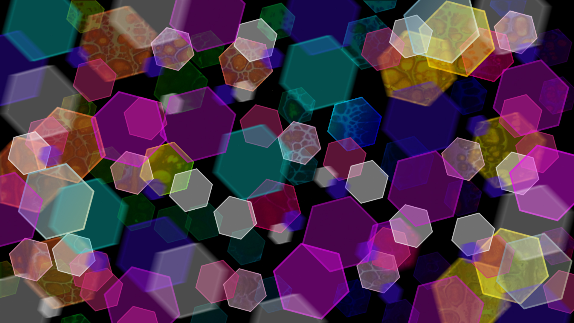 Abstract Artistic Colors Digital Art Hexagon 1920x1080
