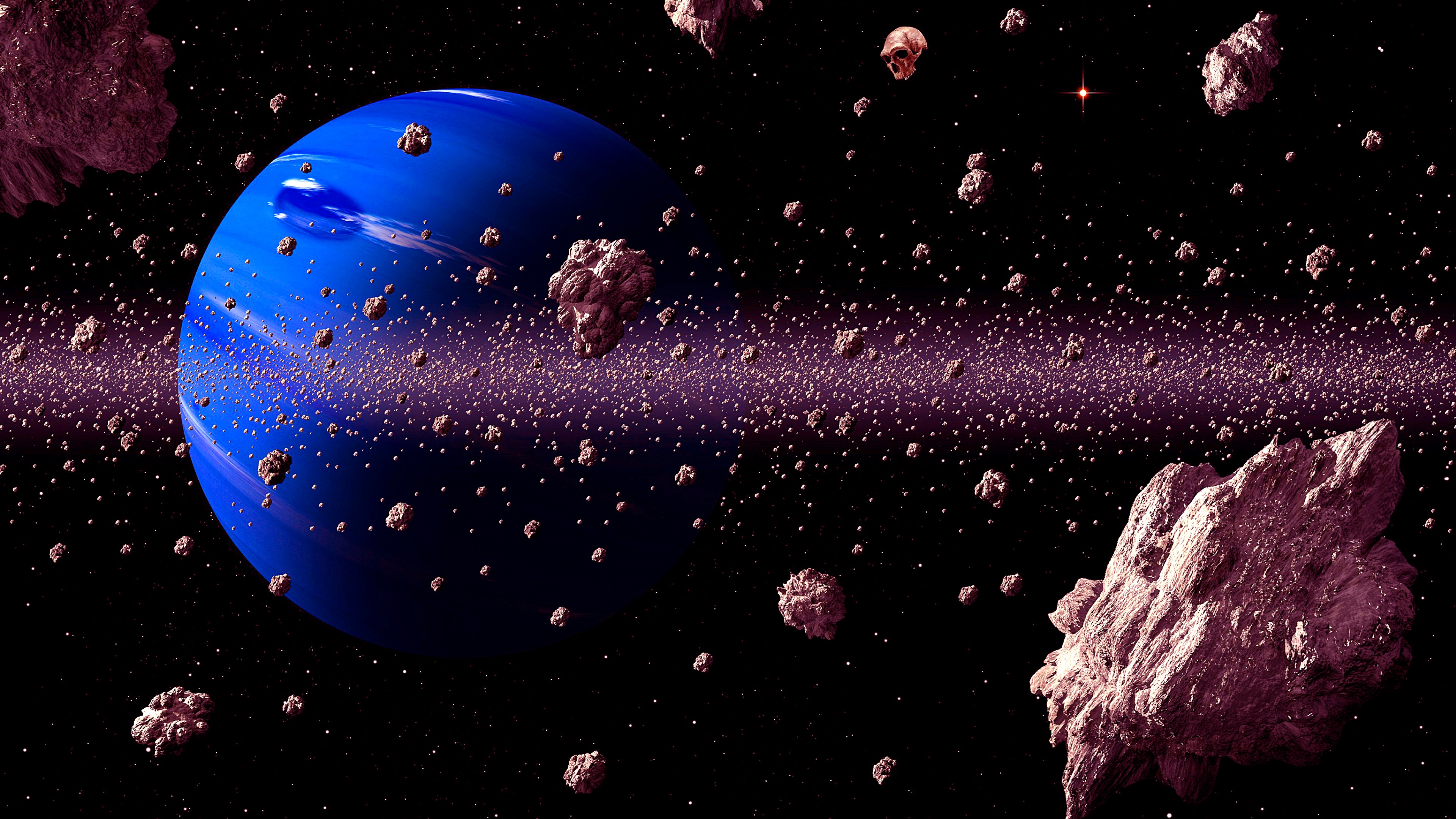 Asteroid Planet Sci Fi Space 3840x2160