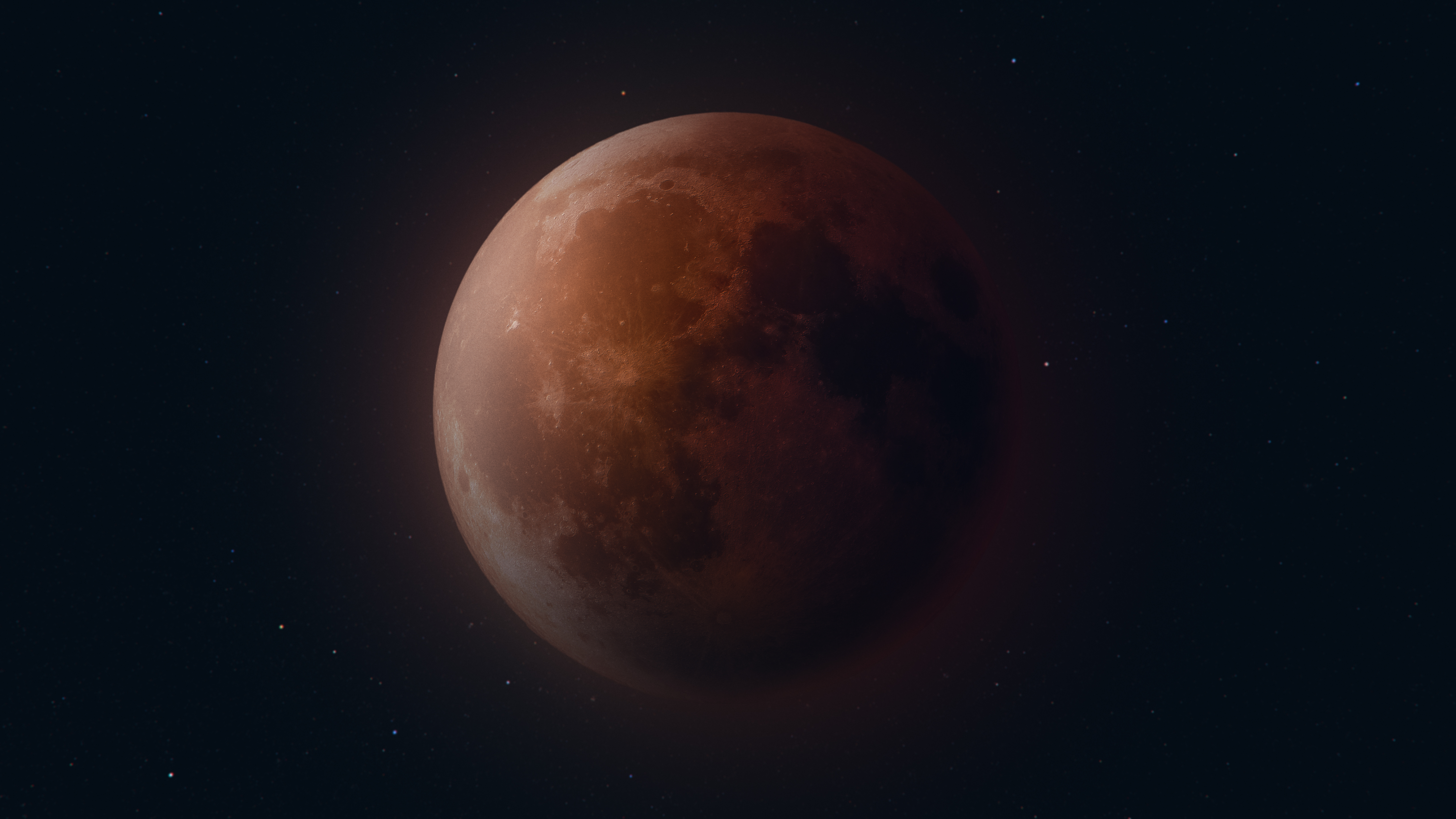 Blood Moon Lunar Eclipse Stars 5120x2880