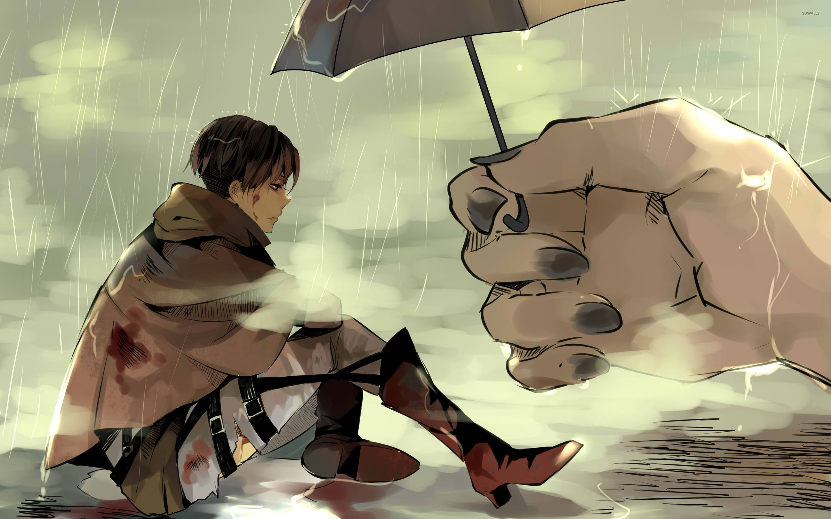 Attack On Titan Levi Ackerman Rain Titan Umbrella 2880x1800