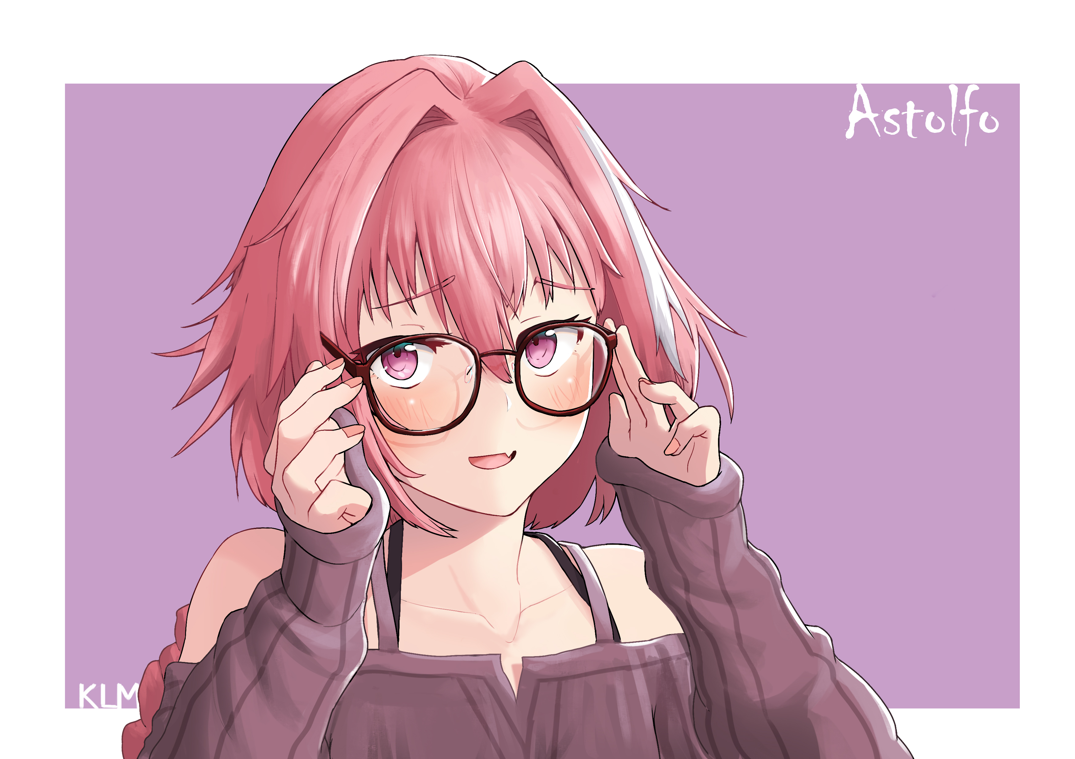 Fate Series FGO Fate Apocrypha Bare Shoulders Open Mouth Long Hair Men With Glasses Pink Hair 2D Rid 3508x2479