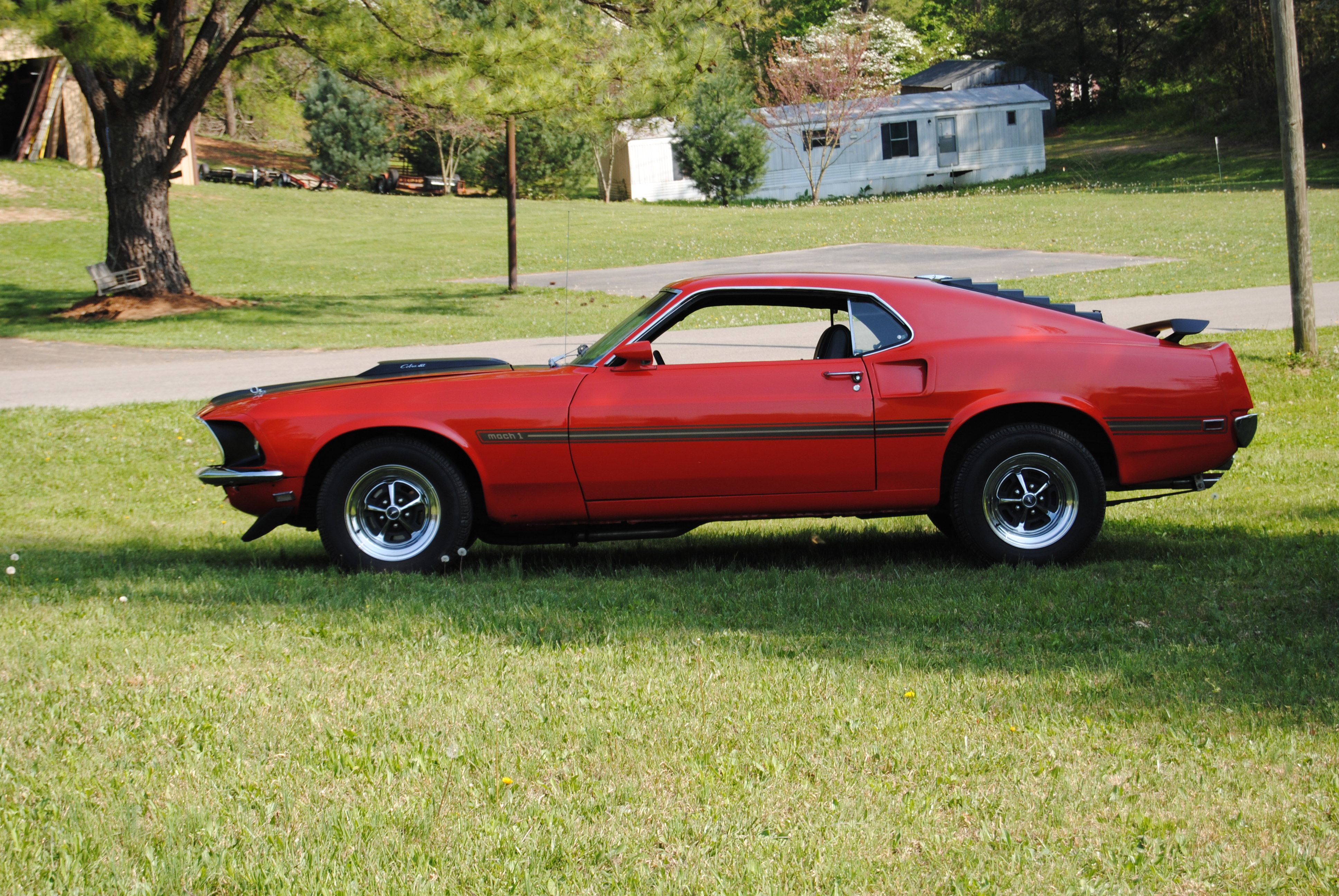 Car Fastback Ford Mustang Mach 1 Muscle Car Red Car 3872x2592