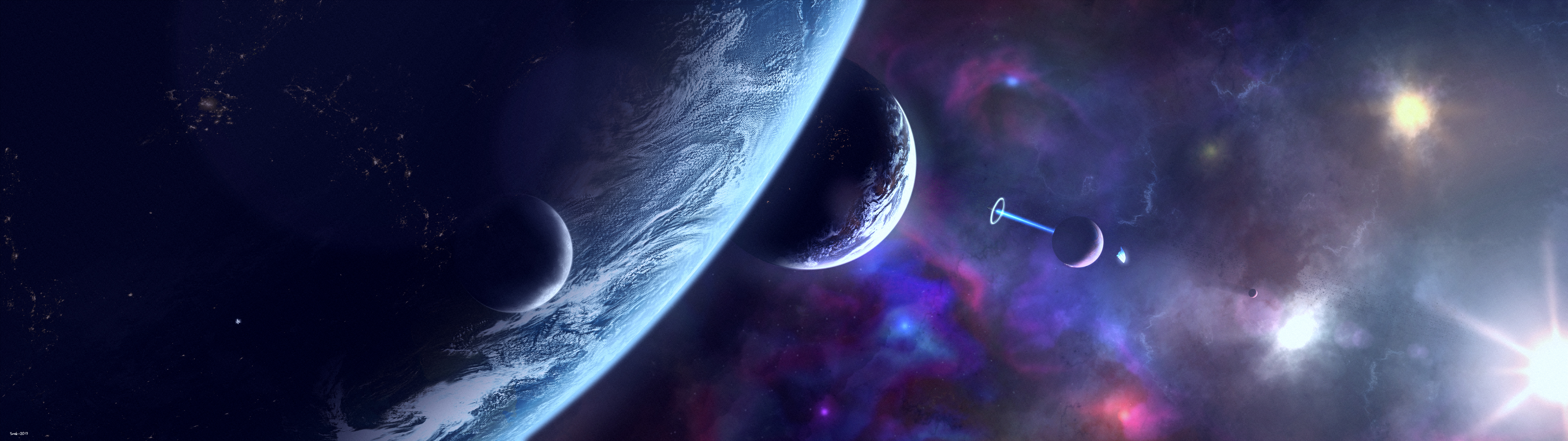 Planet Space 7680x2160