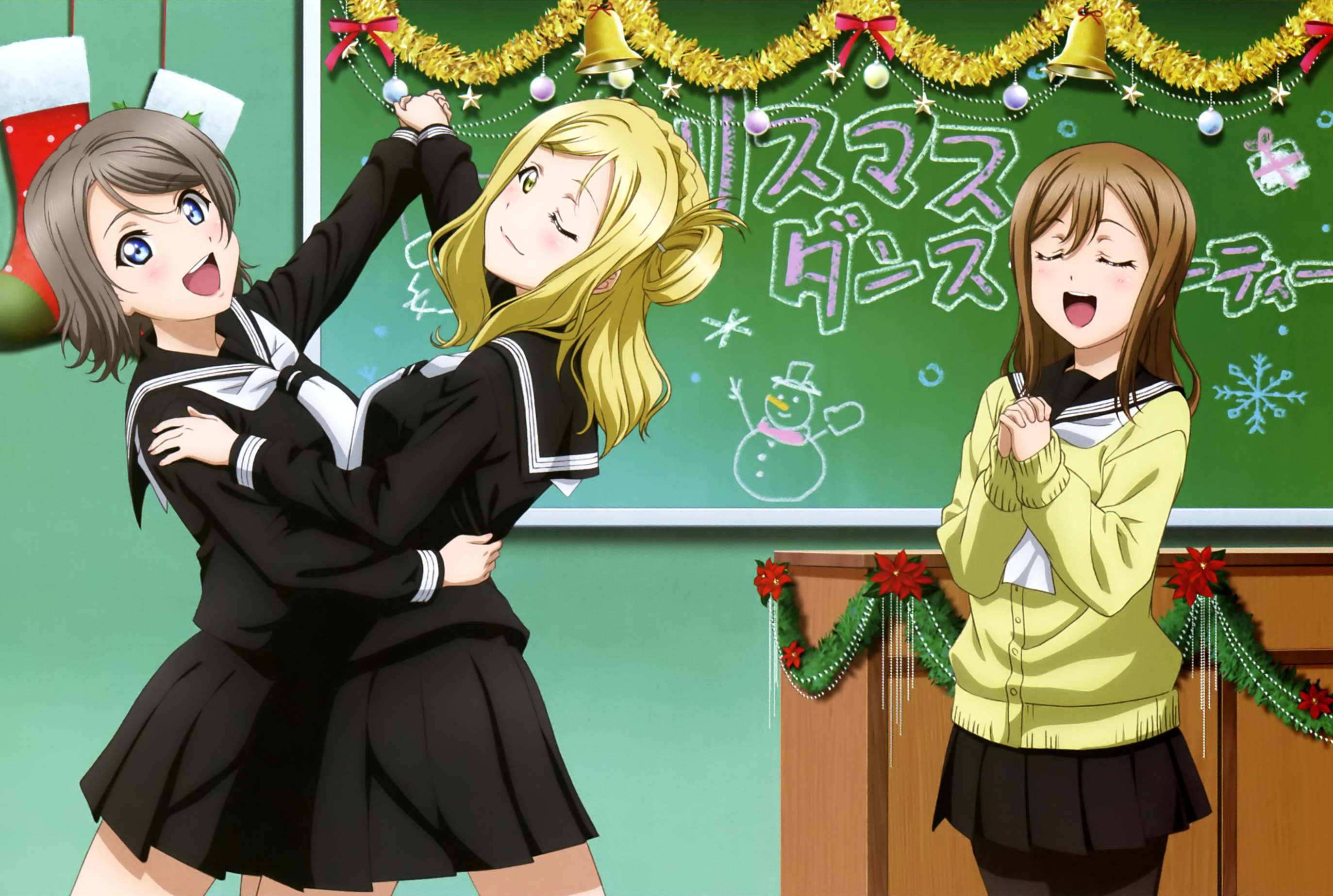 Hanamaru Kunikida Mari Ohara You Watanabe 2746x1847