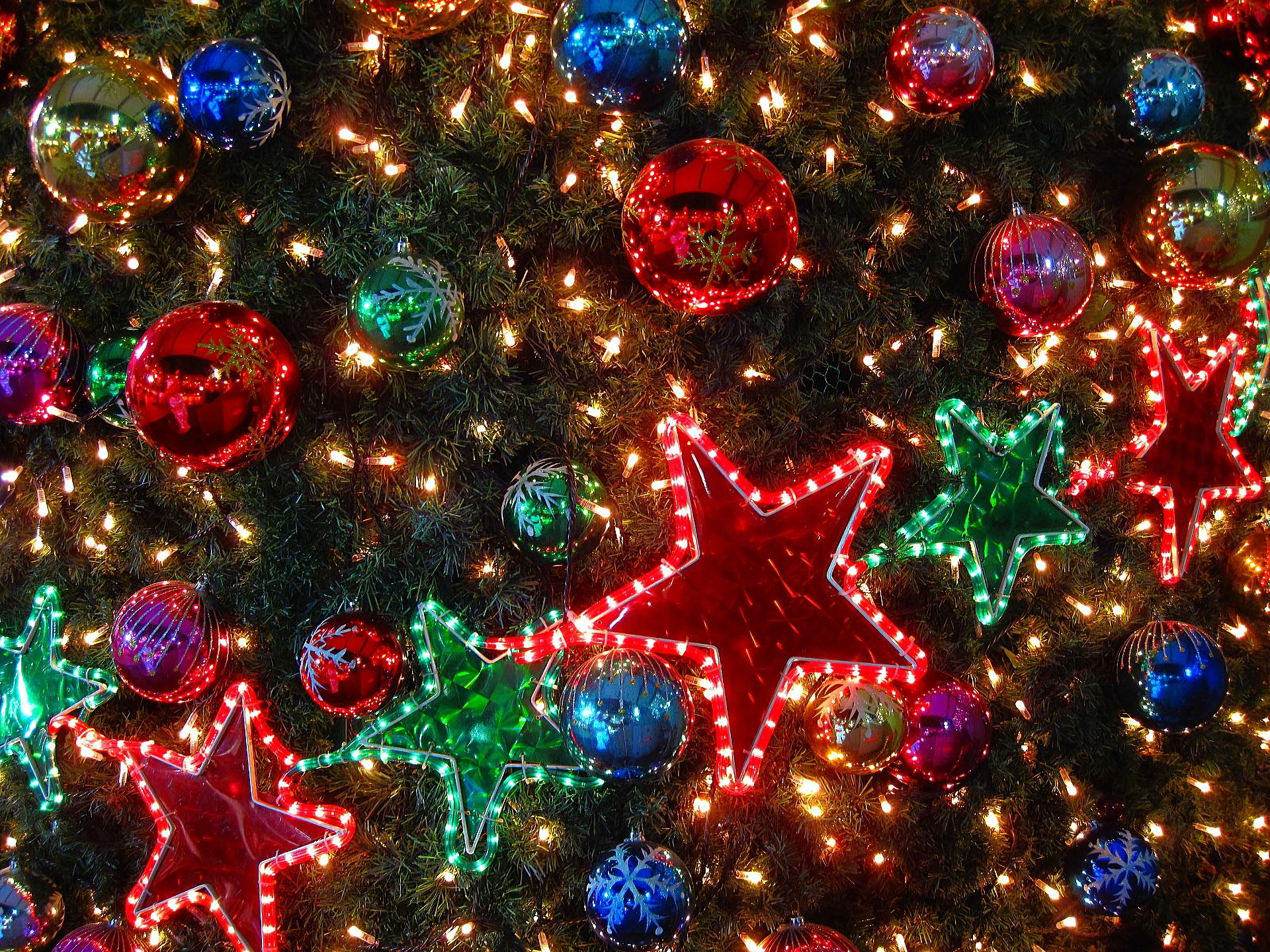 Christmas Decoration Ligths Stars 1920x1440