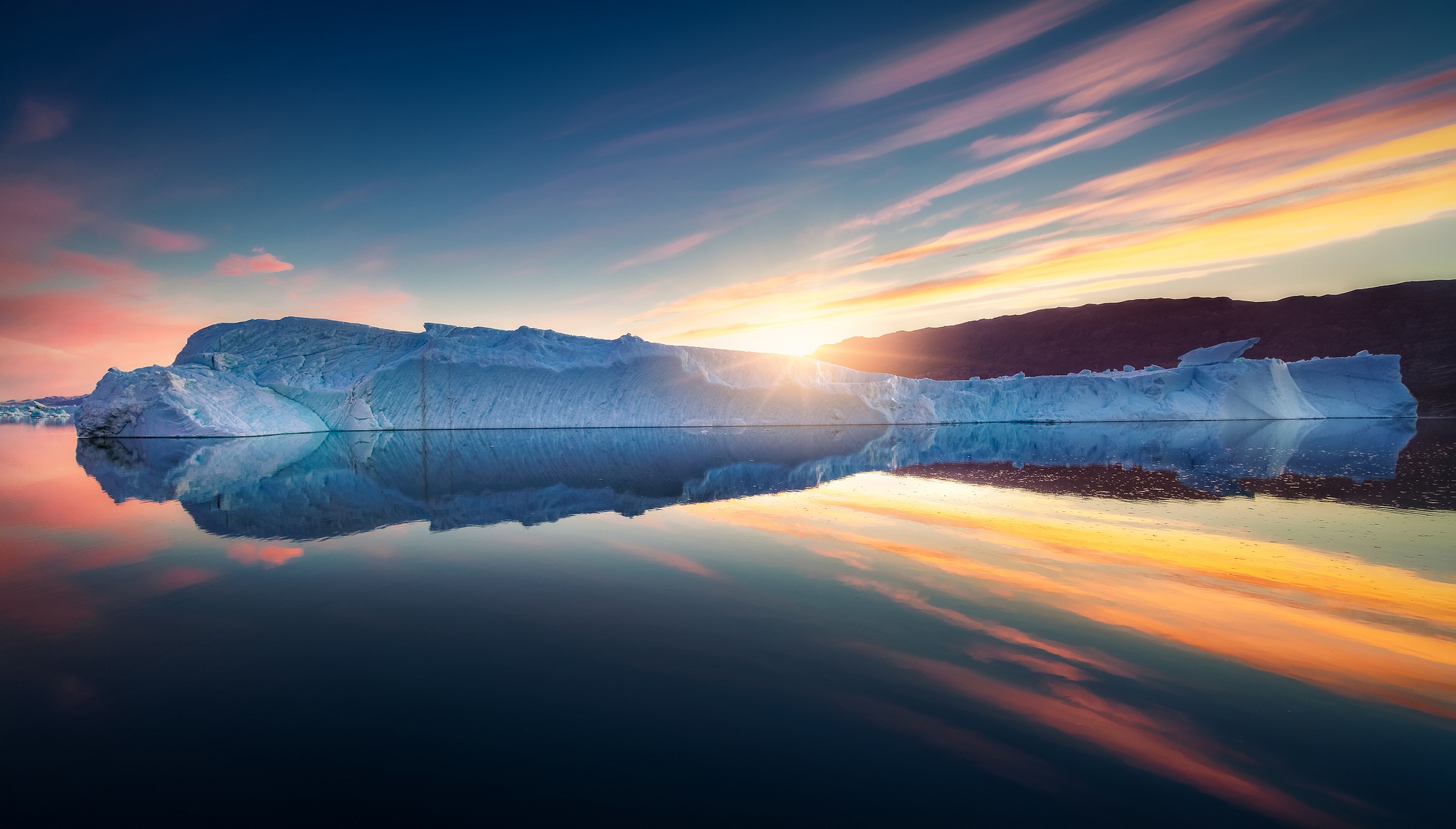 Iceberg Nature Reflection Sky 2048x1166