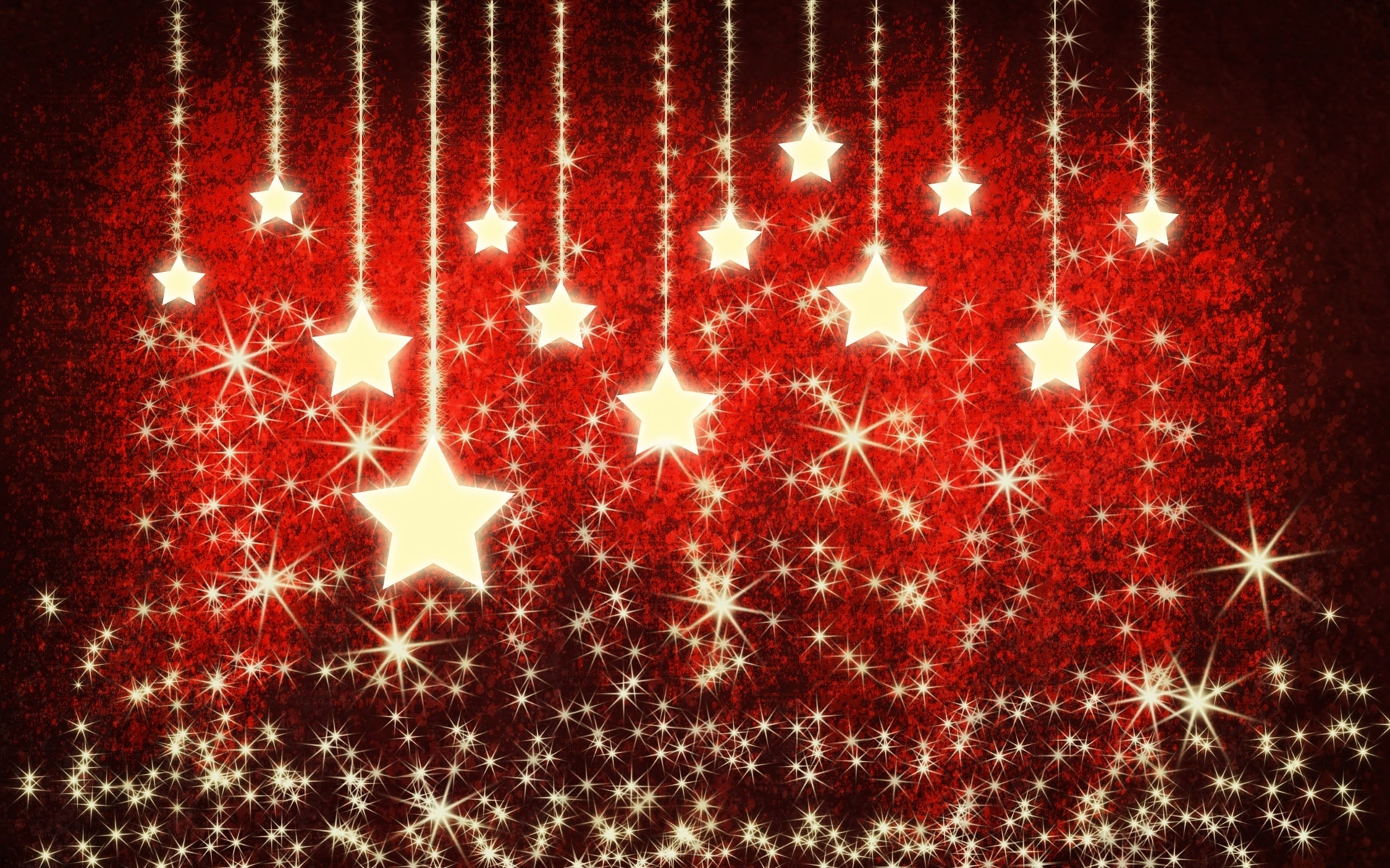 Christmas Decoration Golden Red Stars 1920x1200