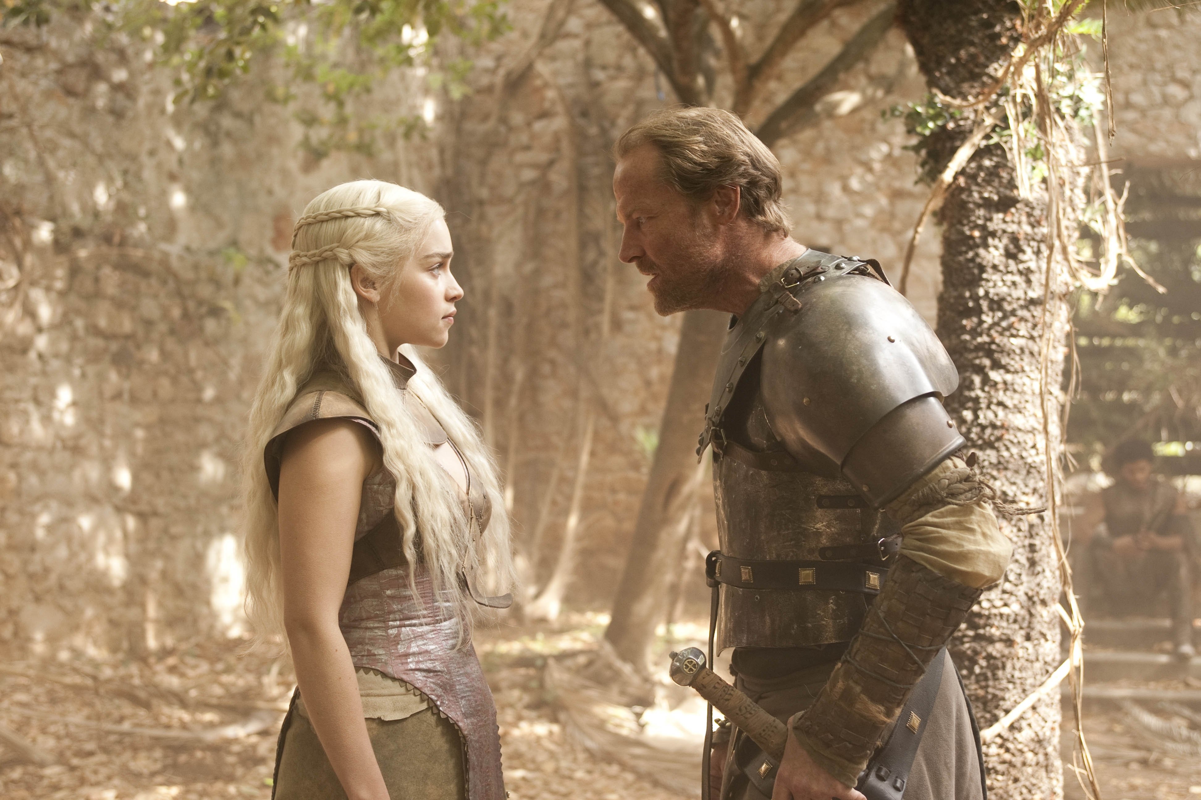 Daenerys Targaryen Emilia Clarke Iain Glen Jorah Mormont 3888x2592