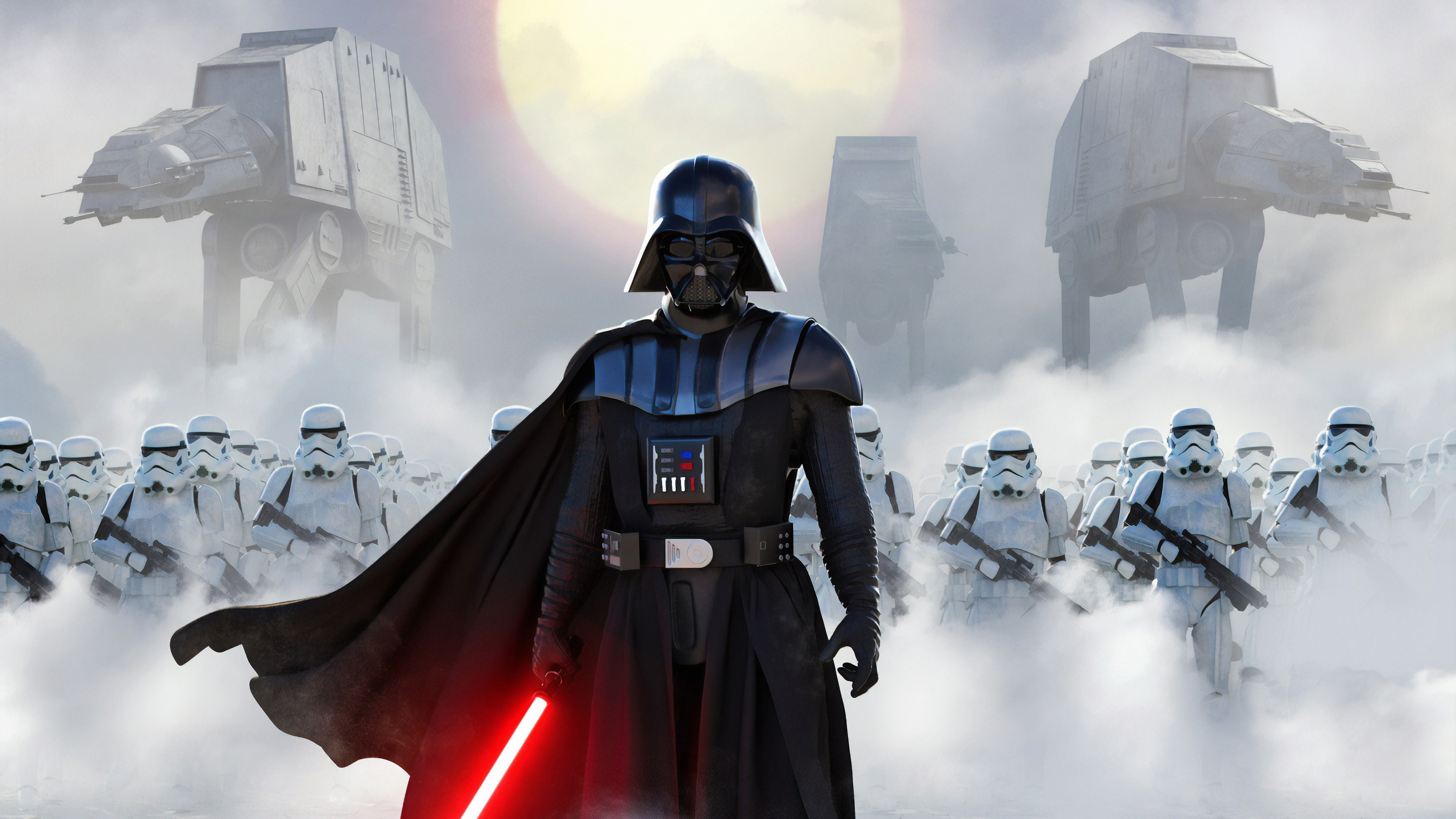 At At Walker Darth Vader Lightsaber Star Wars Stormtrooper 3840x2160