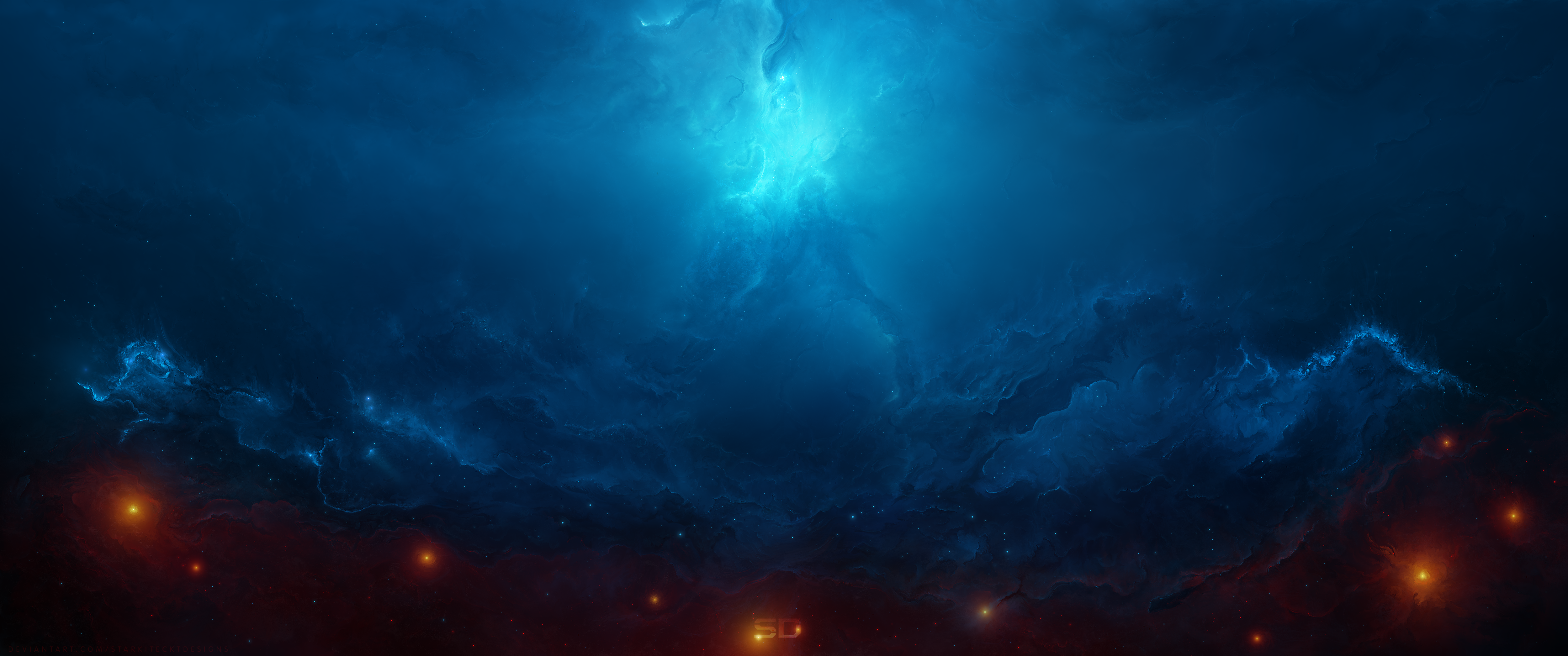 Blue Nebula Space 5000x2093