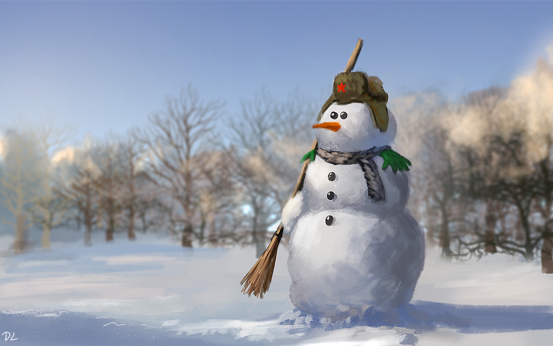 Snow Snowman Winter 1920x1200