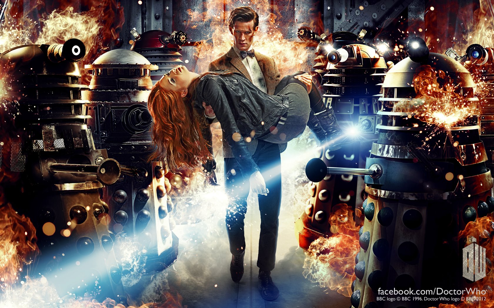 Dalek Doctor Who Explosion Fire Robot Situation 1680x1050