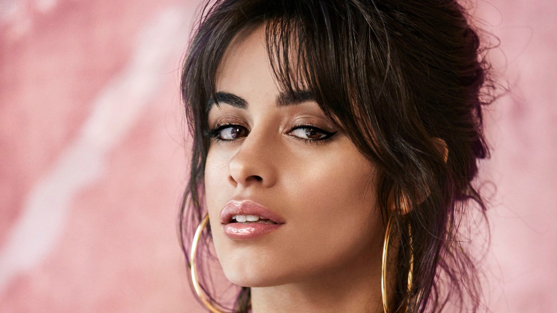 Brown Eyes Brunette Camila Cabello Close Up Earrings Face Latina Lipstick Singer Woman 1920x1080