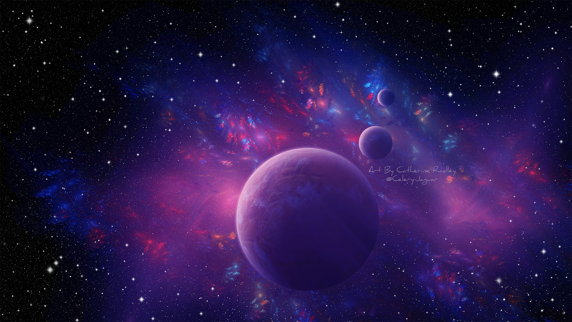 Planet Space Starry Sky 1920x1080