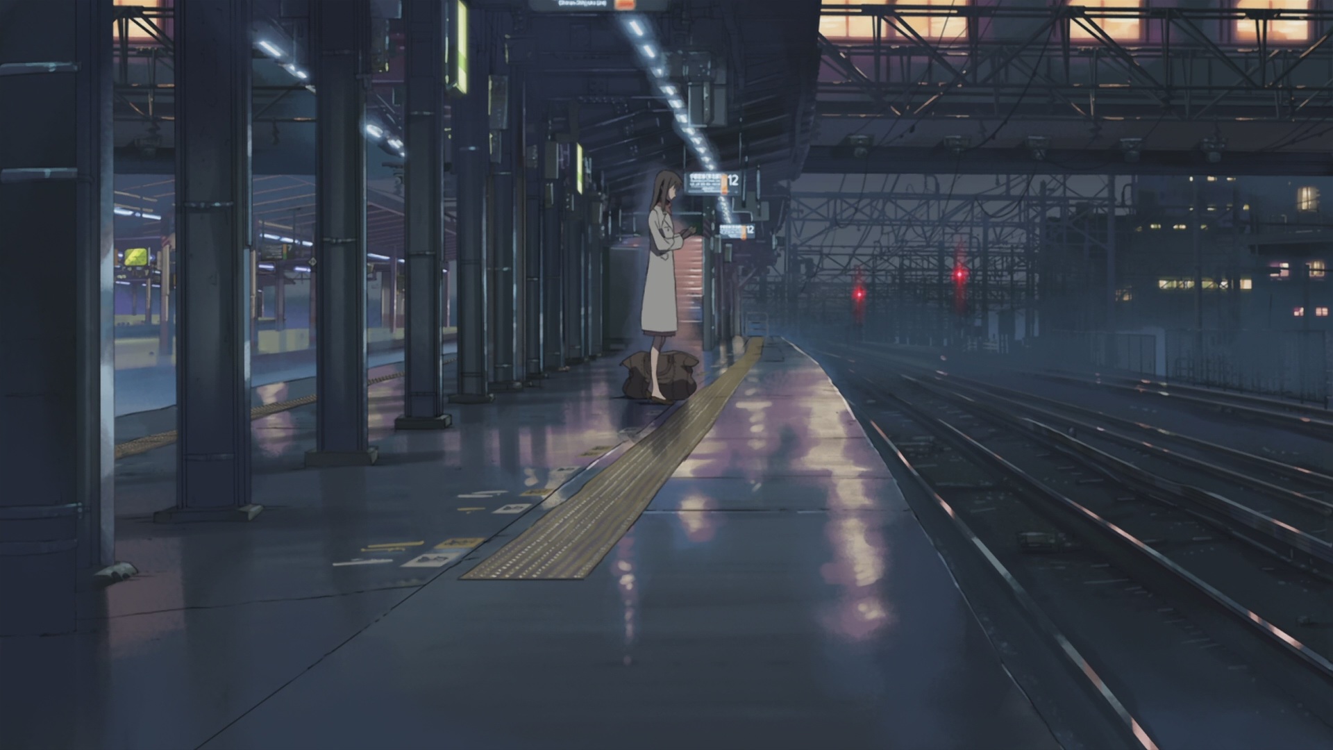 5 Centimeters Per Second Anime Girl Train Station 1920x1080
