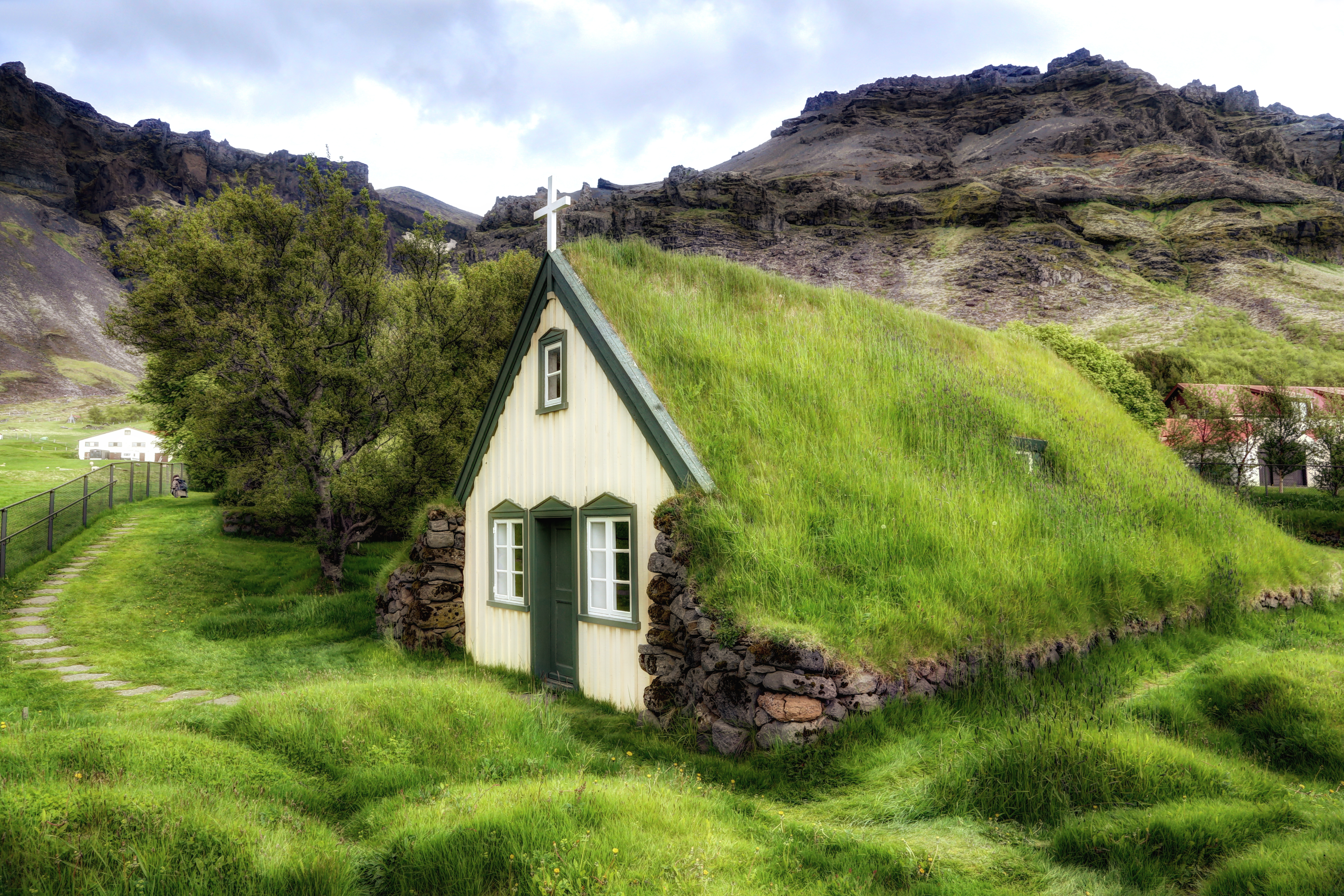 Church Countryside Hdr Iceland Mountain 5459x3639