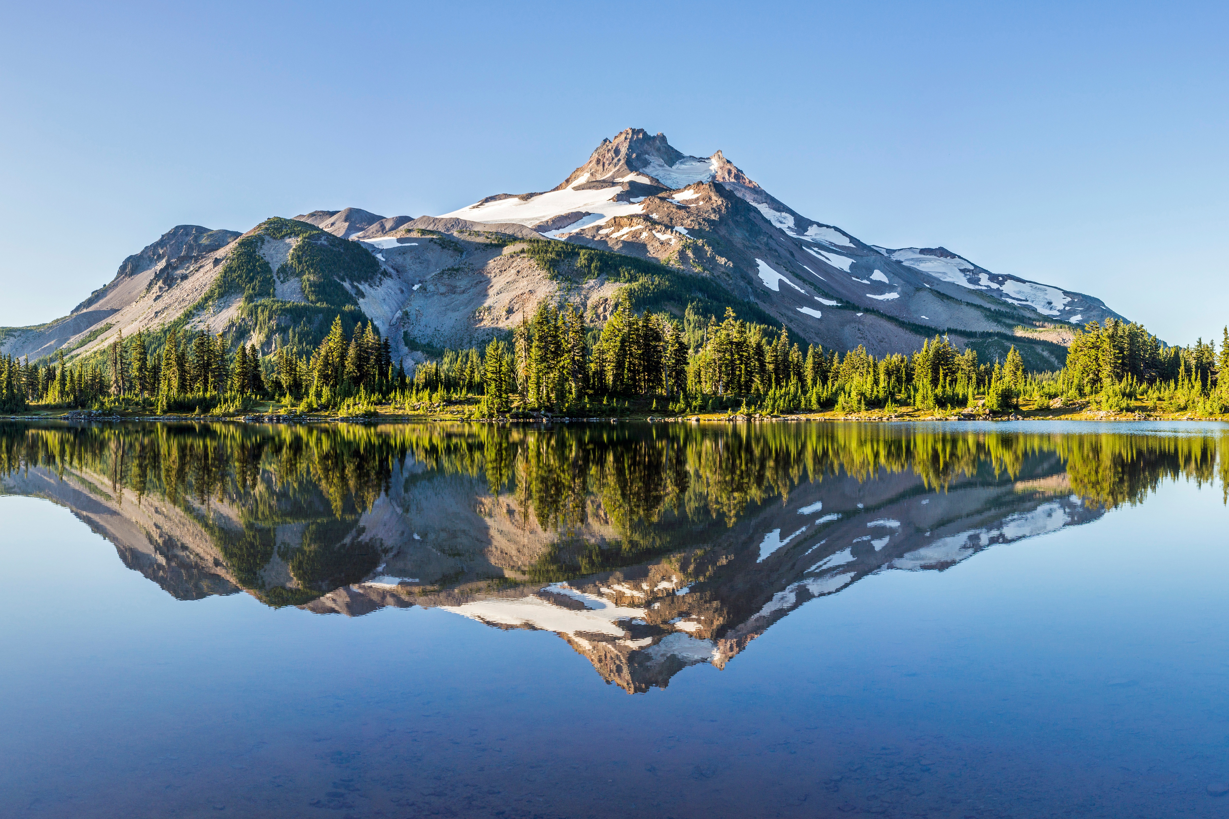 Lake Mountain Nature Oregon Reflection 4800x3200