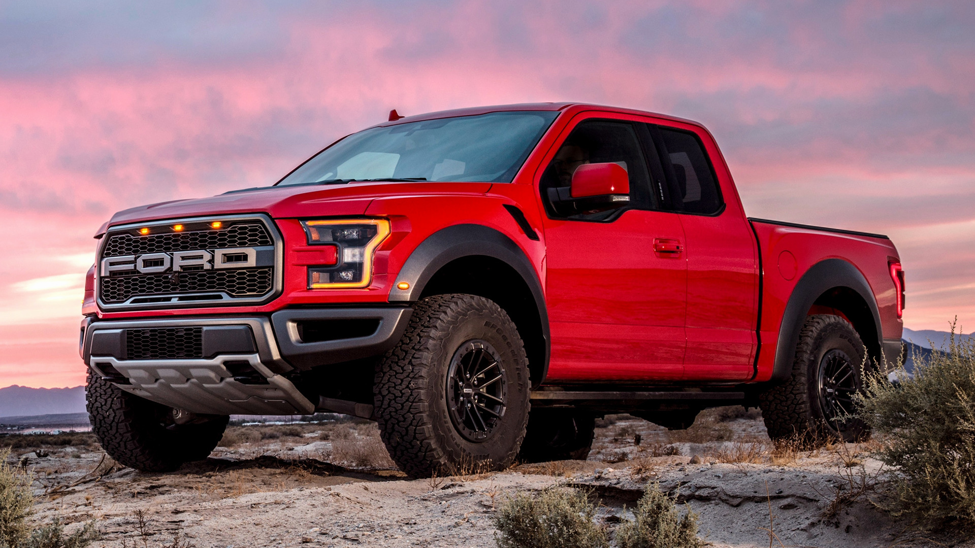 Car Ford F 150 Raptor Supercab Pickup Red Car 1920x1080