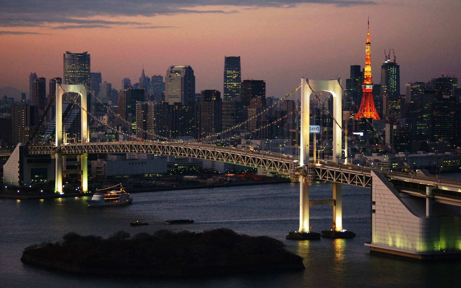 Japan Rainbow Bridge Tokyo 1920x1200