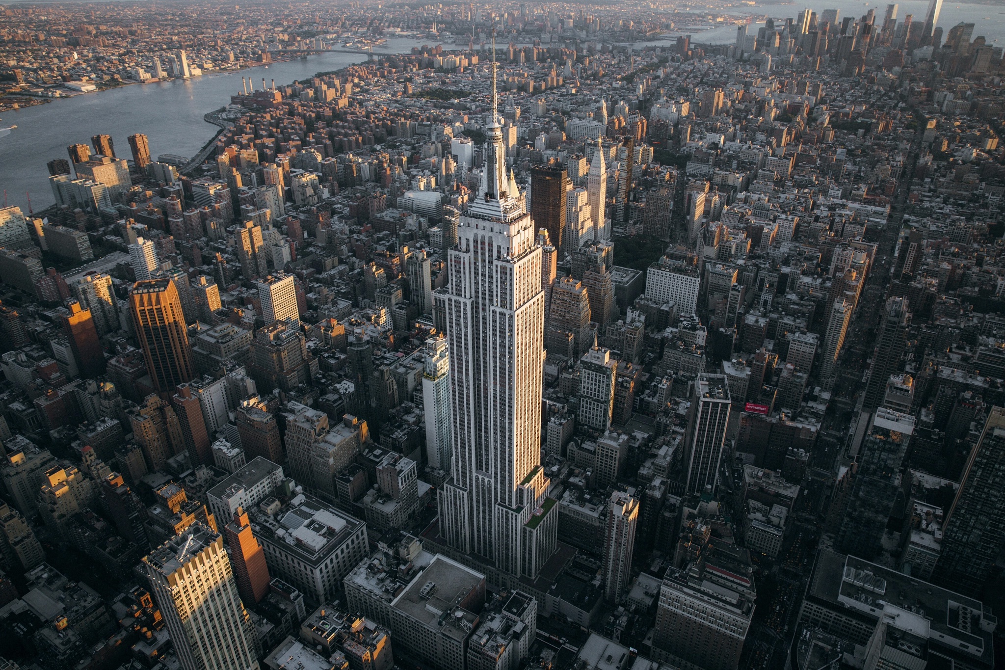Aerial Building City Empire State Building New York Skyscraper Usa 2048x1365