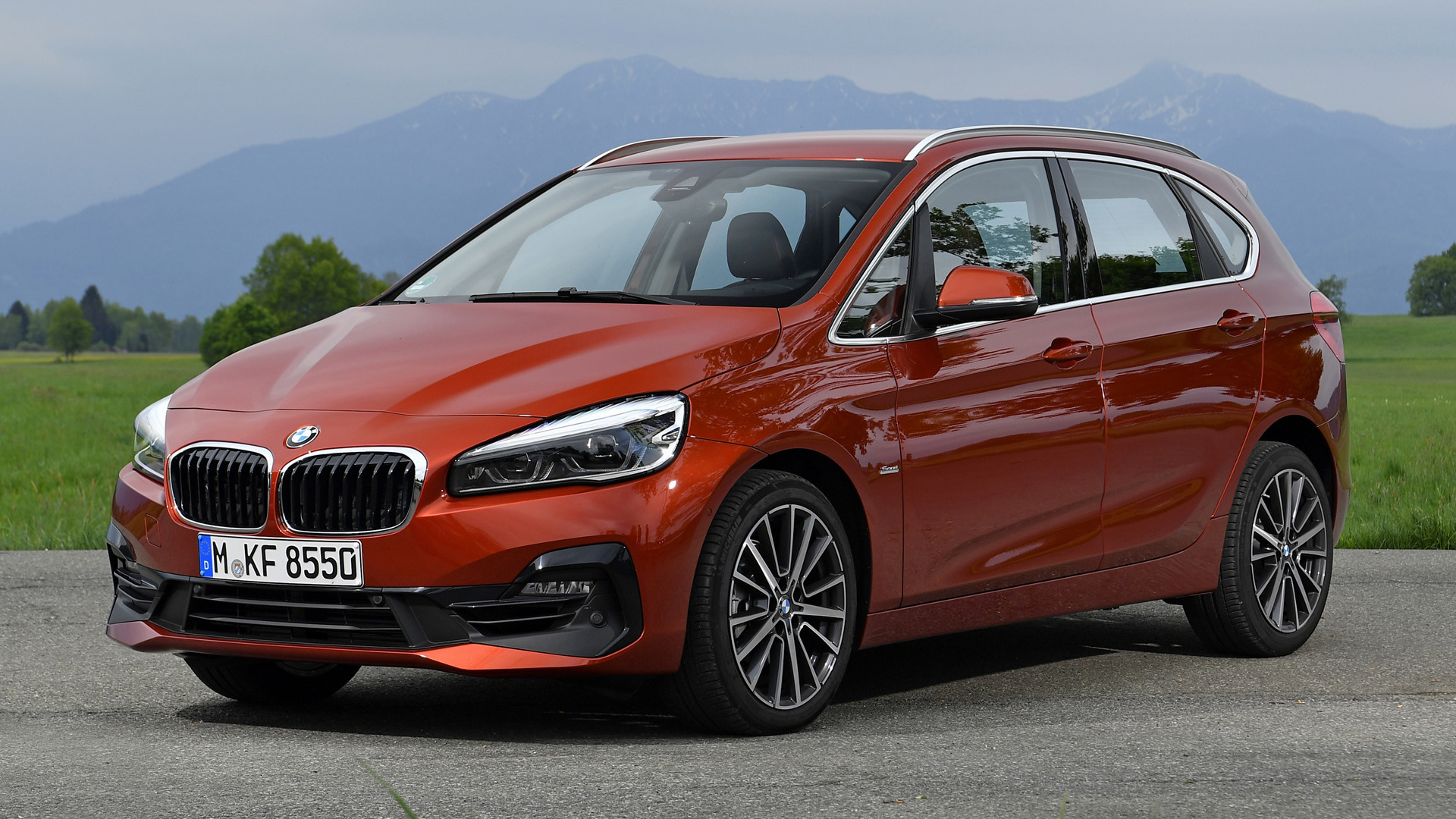 Bmw 216i Active Tourer Car Compact Mpv Luxury Car Orange Car 1920x1080