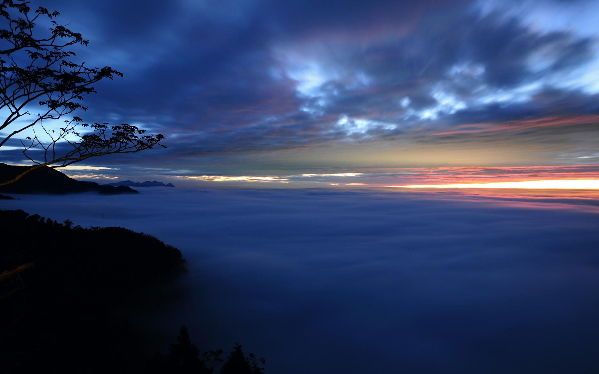 Cloud Fog Scenic Sunset 1920x1200