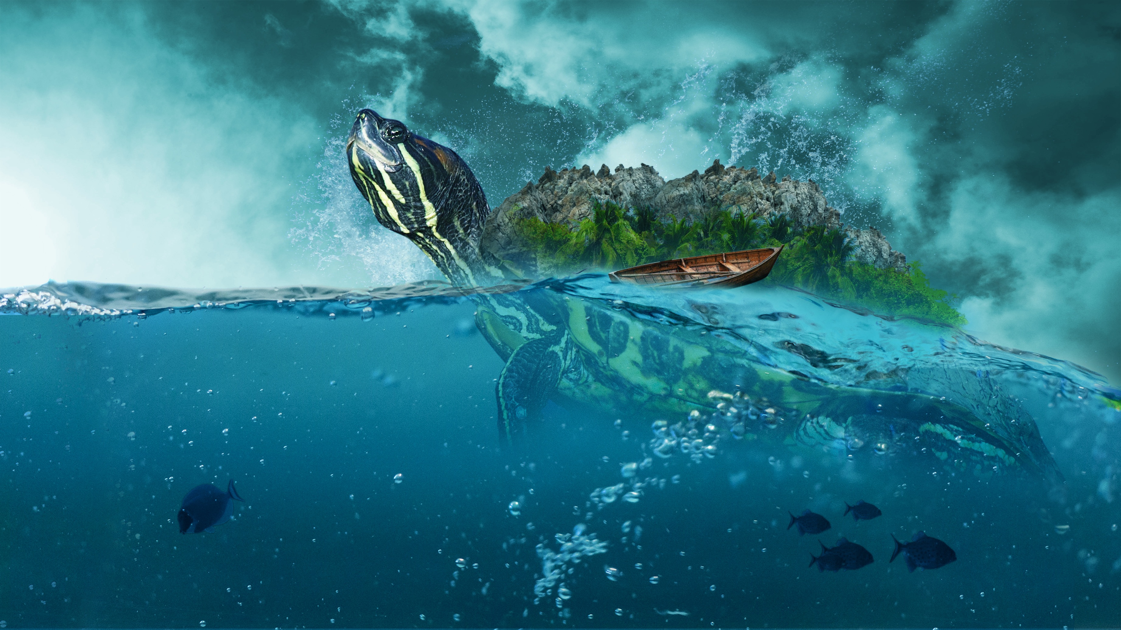 Boat Fantasy Island Turtle 3686x2074
