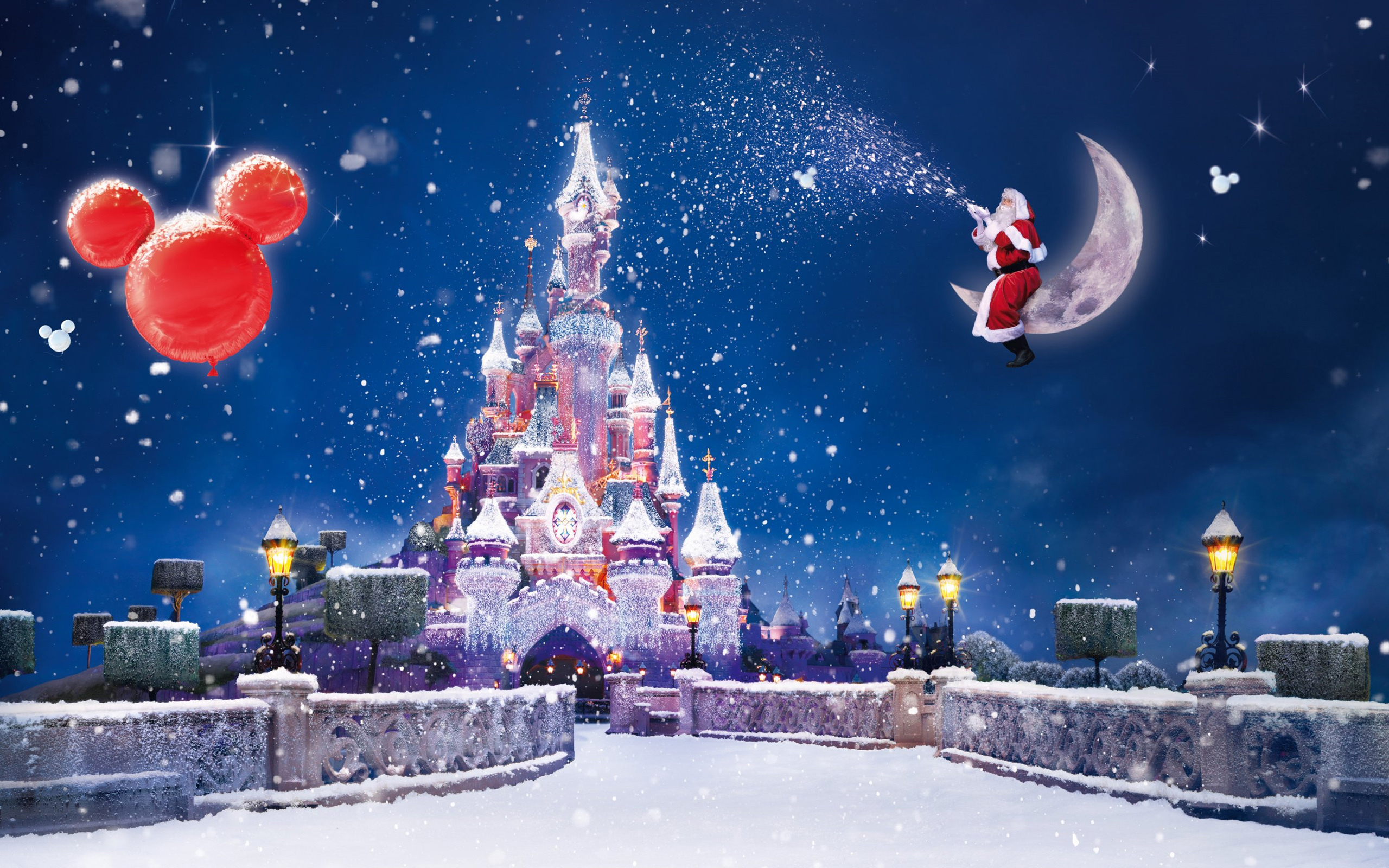 Christmas Disneyland Santa 2560x1600