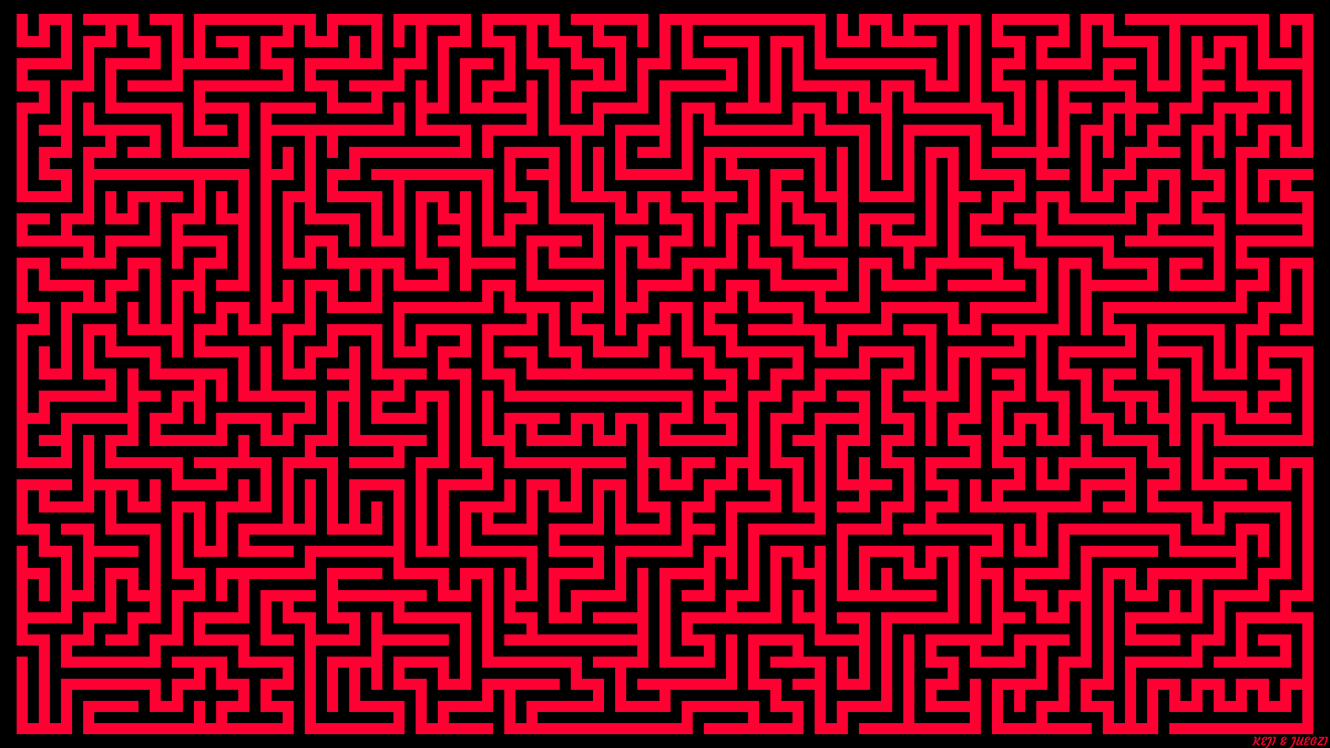 Abstract Artistic Digital Art Maze Pattern Red 1920x1080