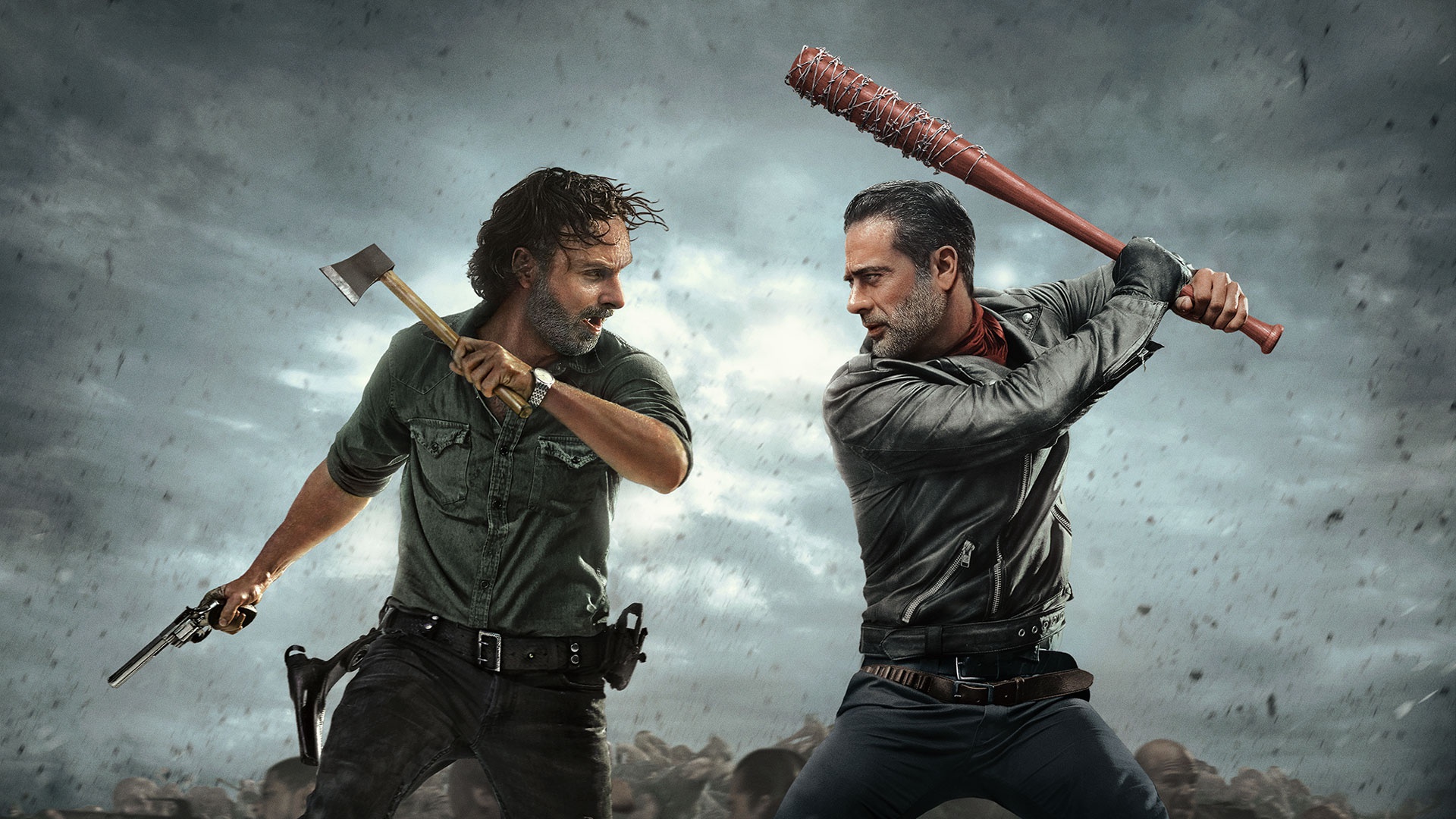 Andrew Lincoln Jeffrey Dean Morgan Negan The Walking Dead Rick Grimes The Walking Dead 1920x1080