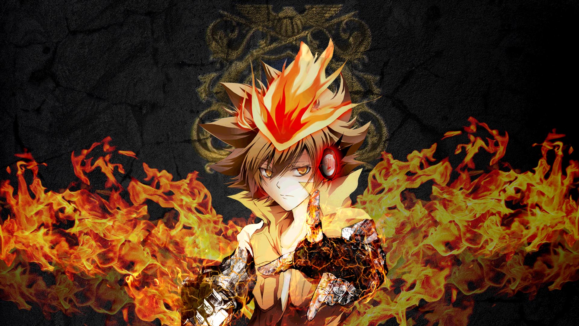 Fire Flame Hitman Reborn Kateky Hitman Reborn Tsunayoshi Sawada 1920x1080