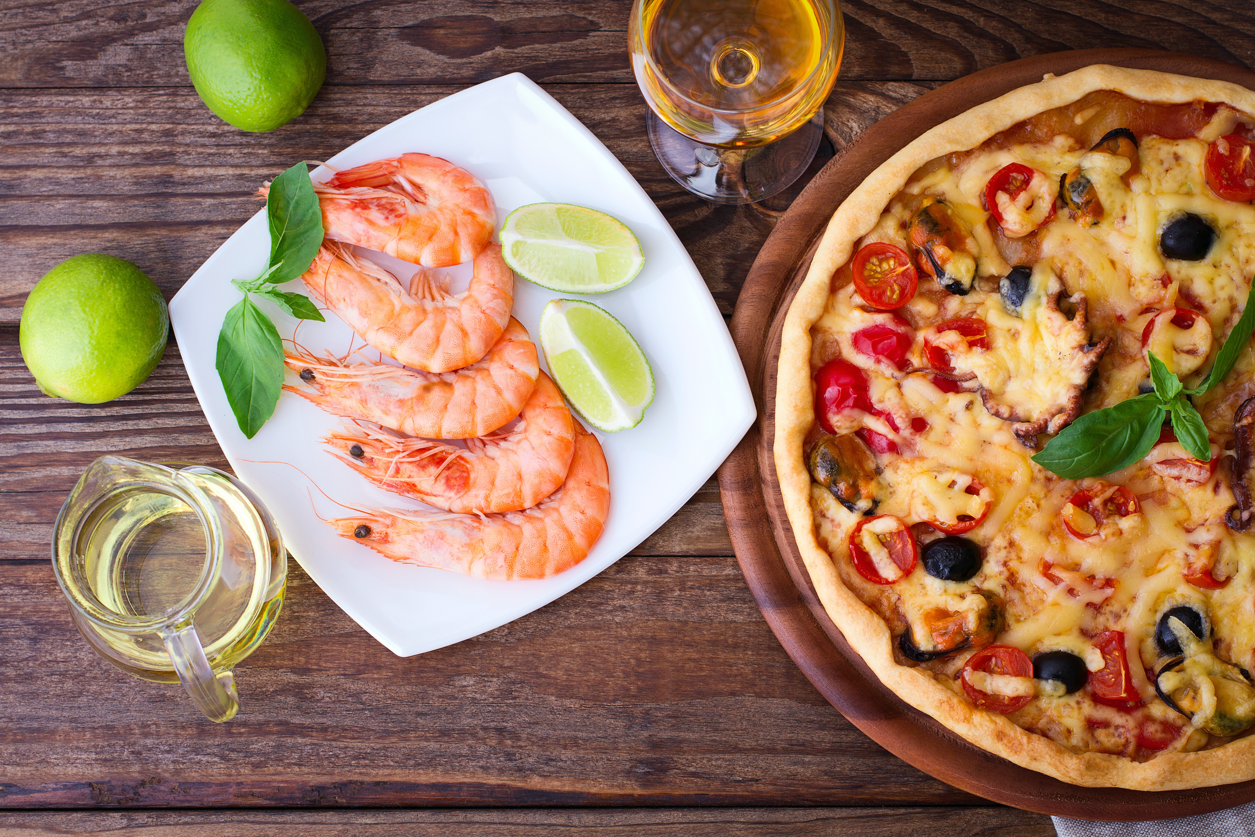 Pizza Seafood Shrimp Still Life 4147x2765