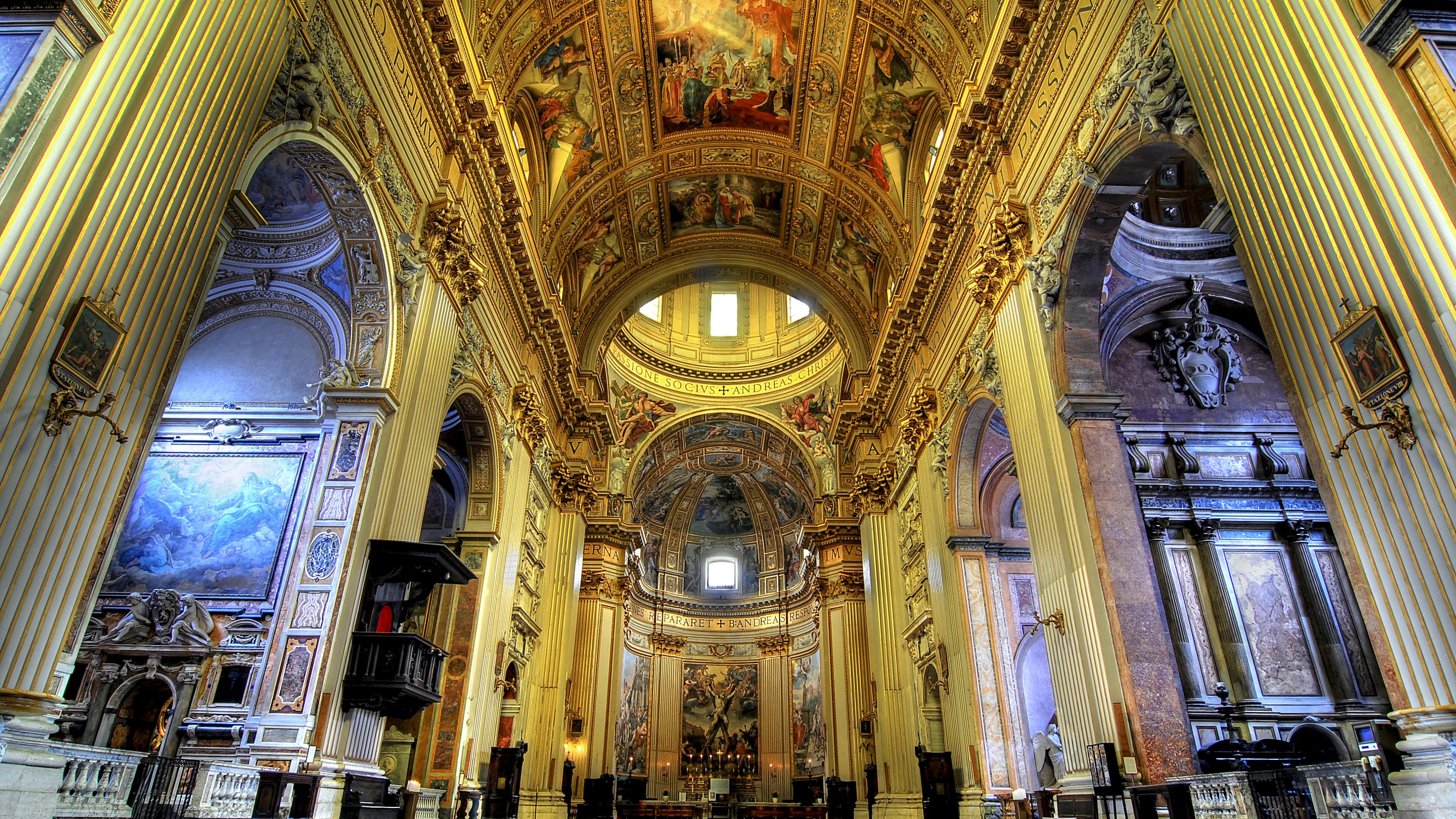 Altar Arch Architecture Cathedral Church Rome Sant 039 Andrea Della Valle 3840x2160