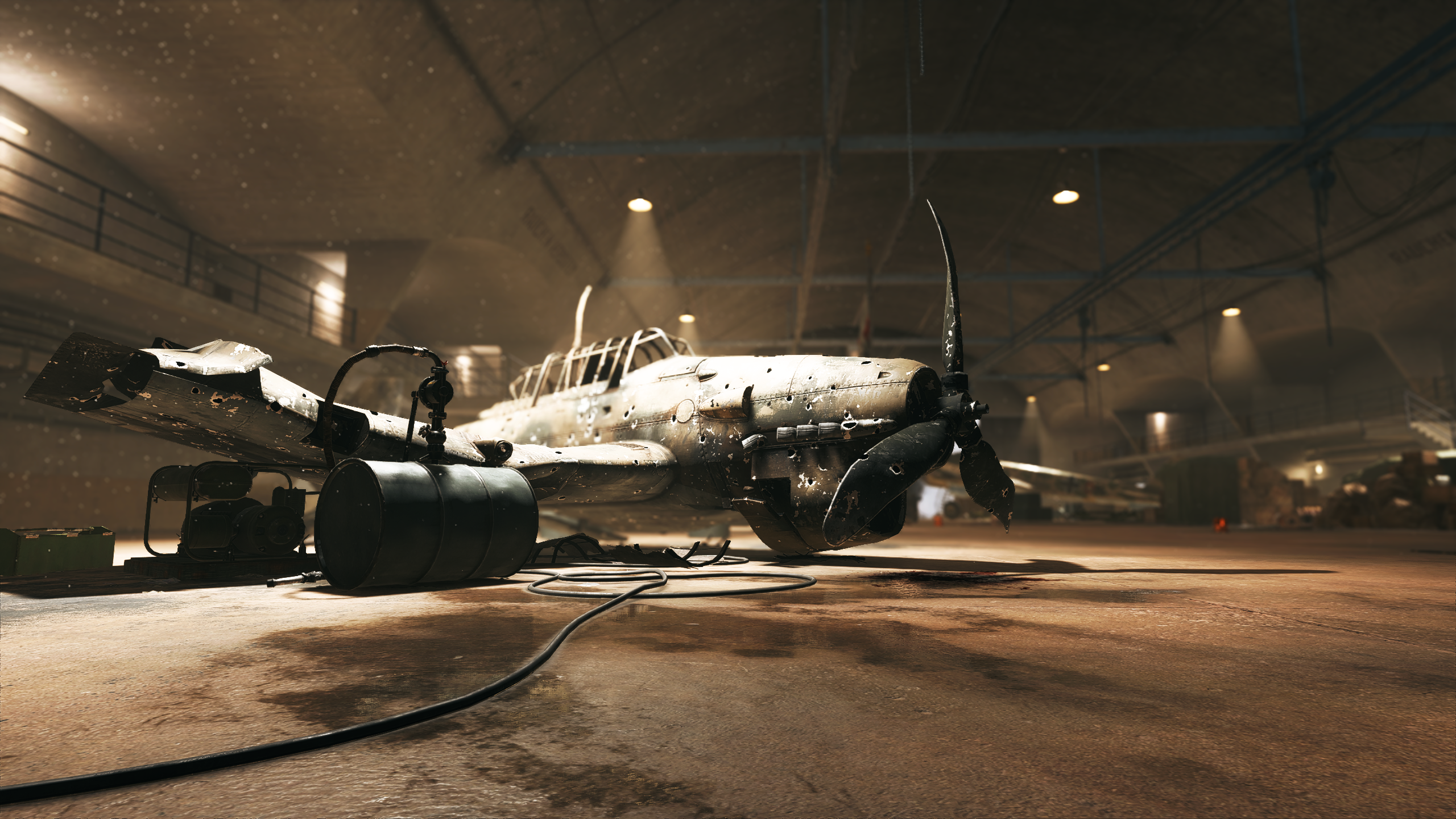 Airplane Battlefield V Hangar Wreck 2560x1440