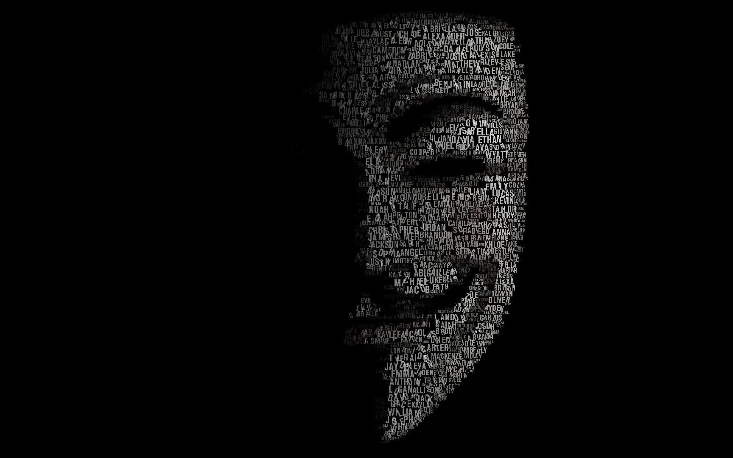 Anonymous Hacker Typography 2560x1600