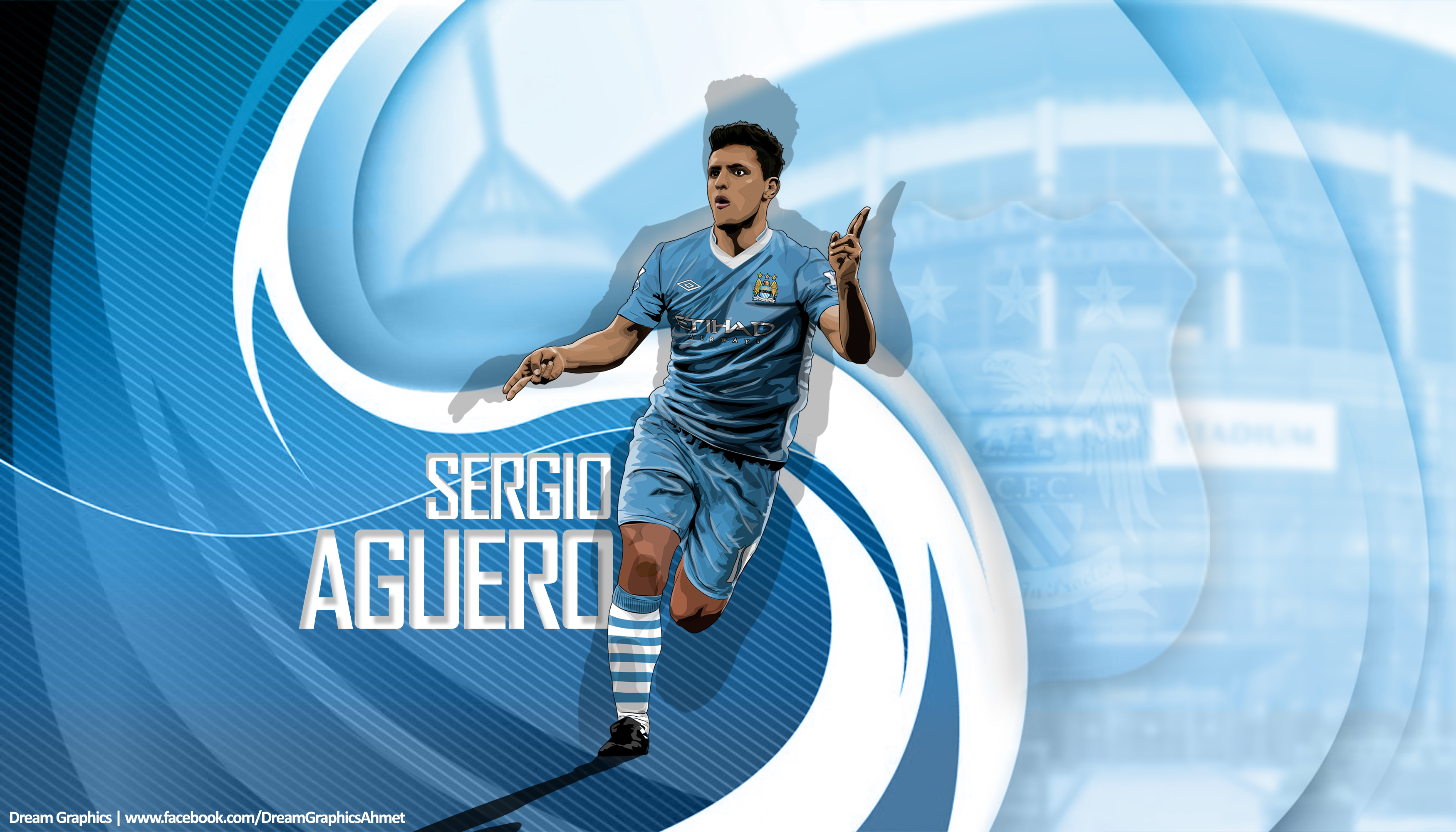 Manchester City F C Sergio Aguero Soccer 3500x2000