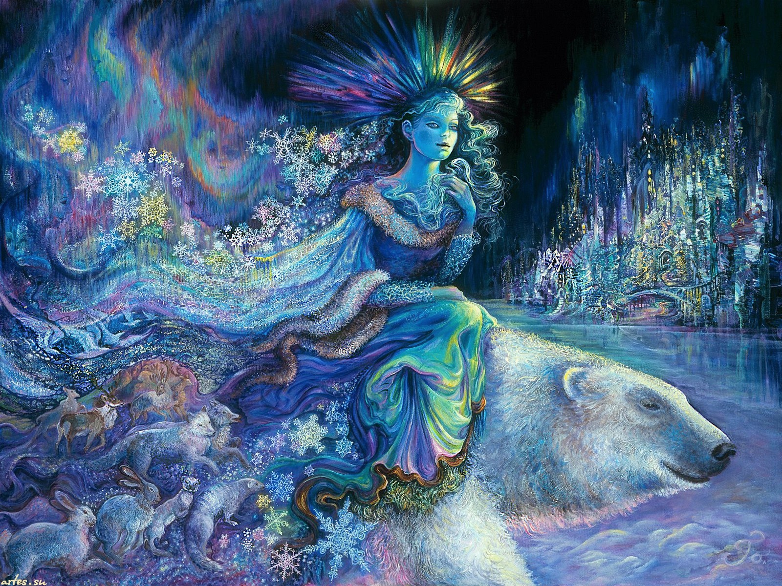 Artistic Fantasy Painting Polar Bear 1600x1200