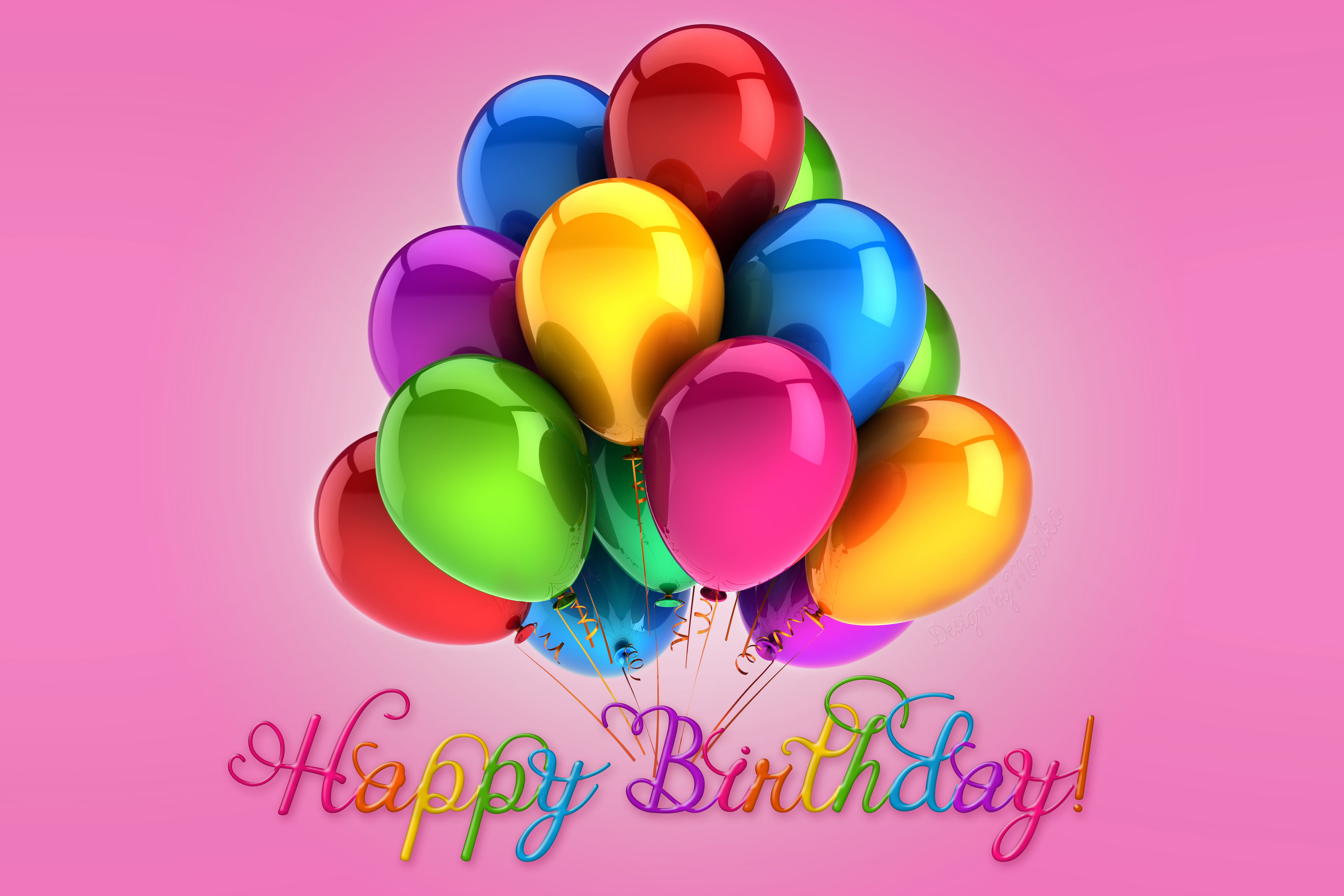 Balloon Birthday Colorful Happy Birthday 6000x4000