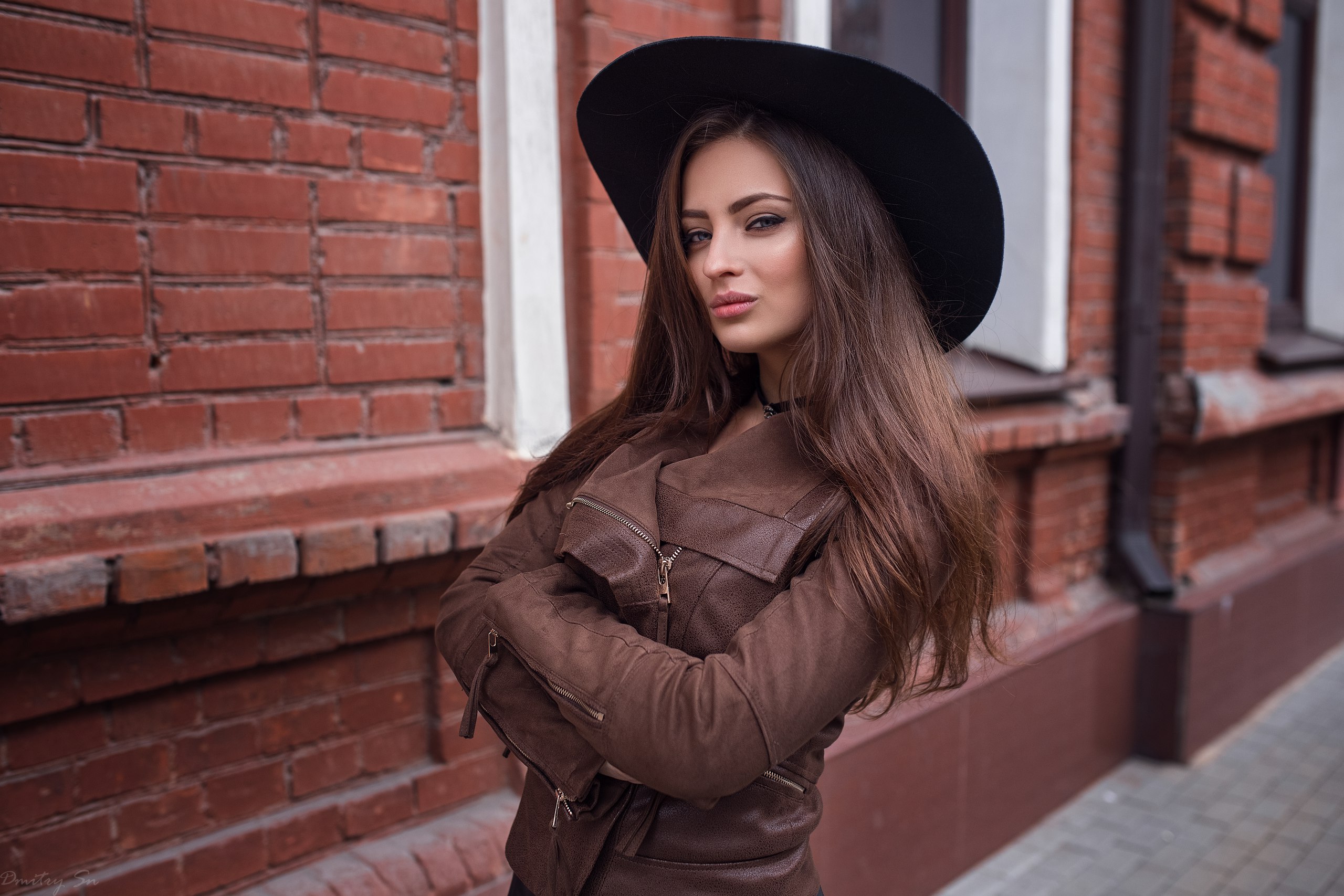 Blue Eyes Brunette Coat Hat Long Hair Model Veronika Avdeeva Woman 2560x1707