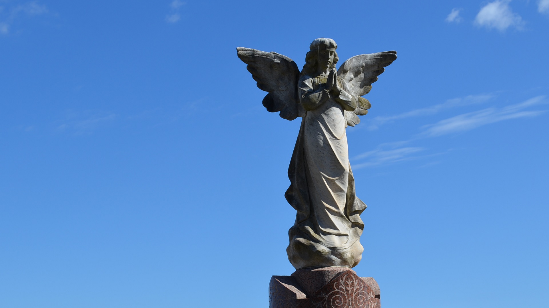 Angel Cemetery Religious Sky Statue 1920x1080