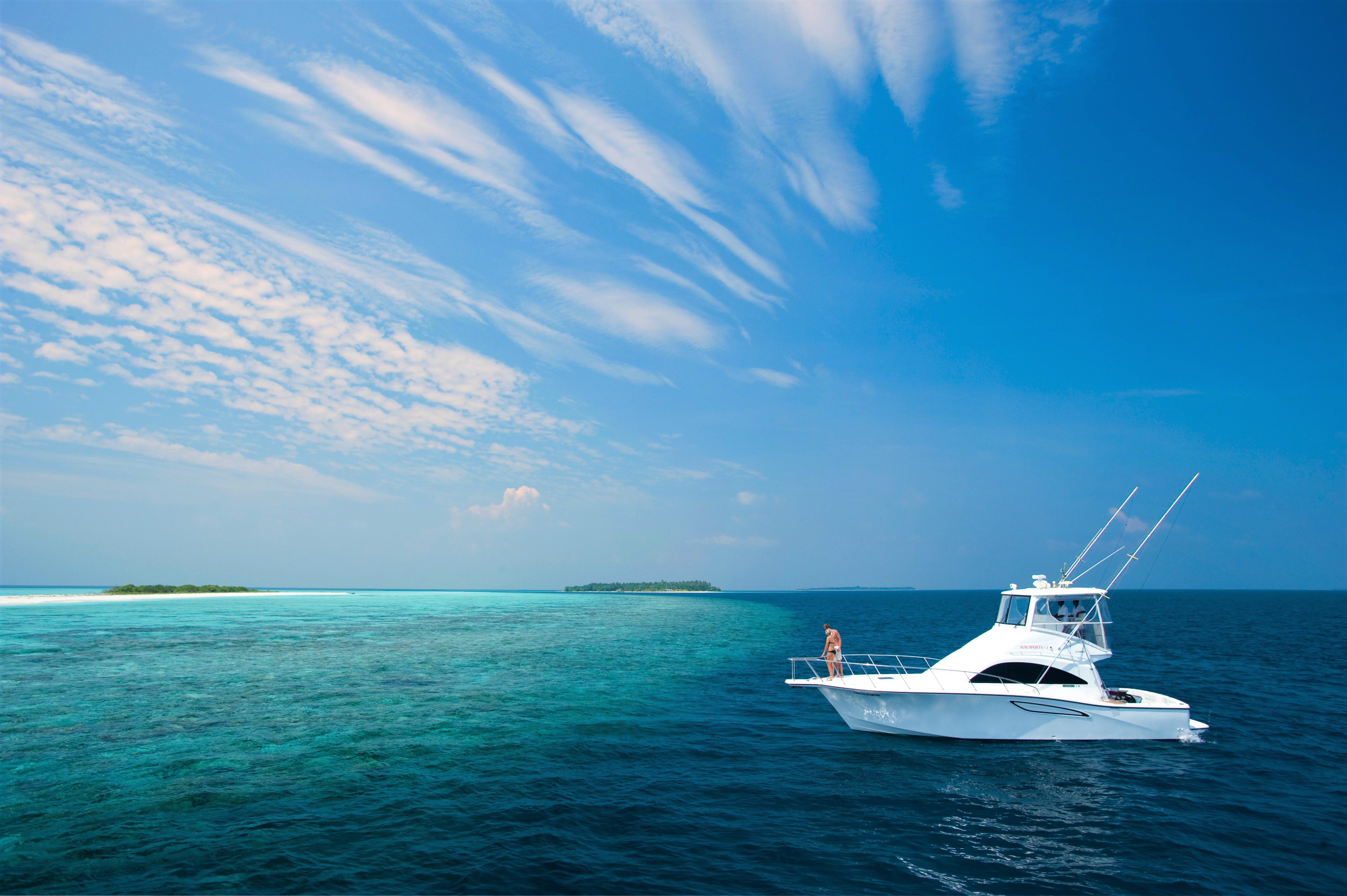 Boat Horizon Ocean Sea Sky Tropical Turquoise Vehicle Yacht 4256x2832