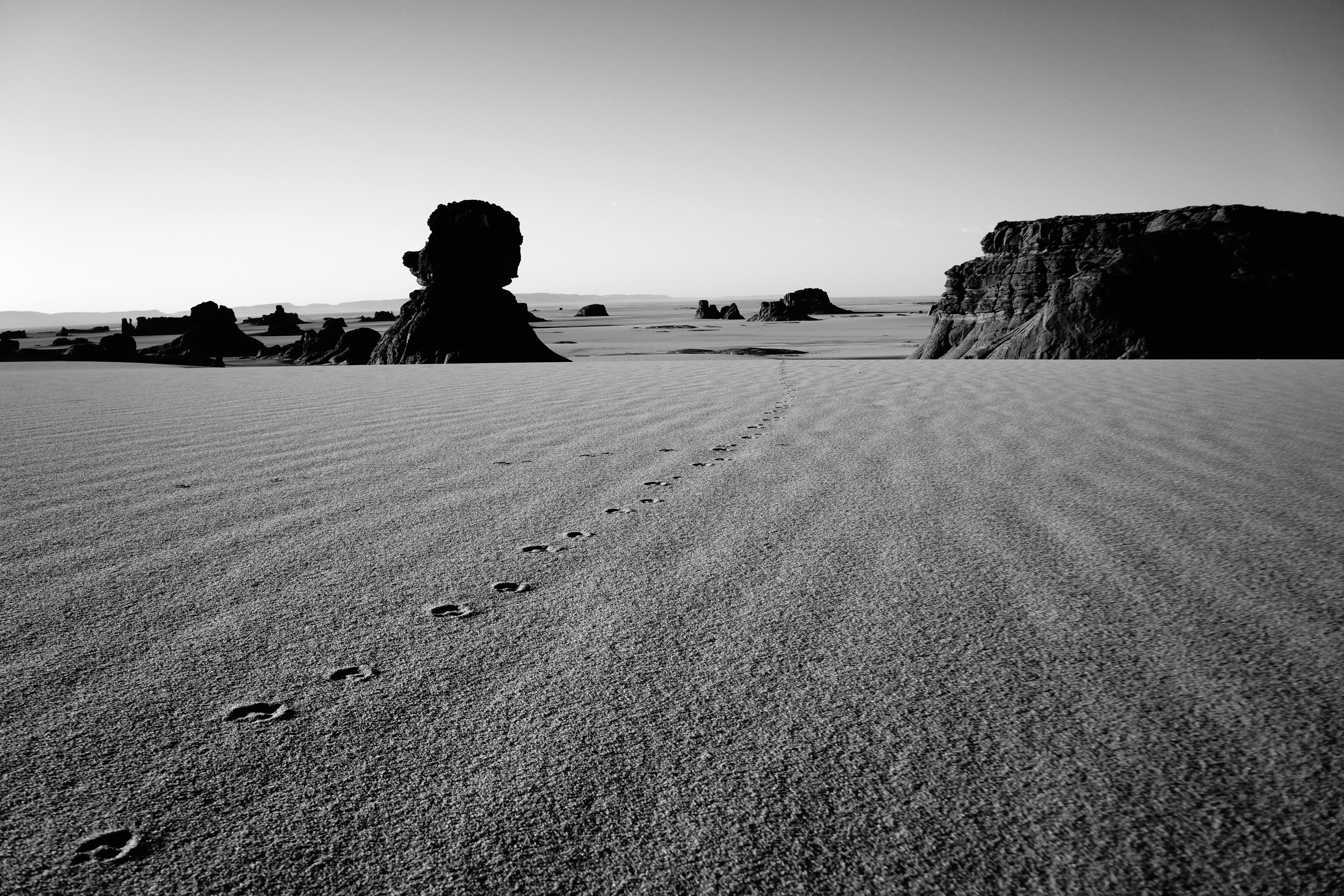 Africa Algeria Black Amp White Desert Rock Sahara Sand 6000x4000