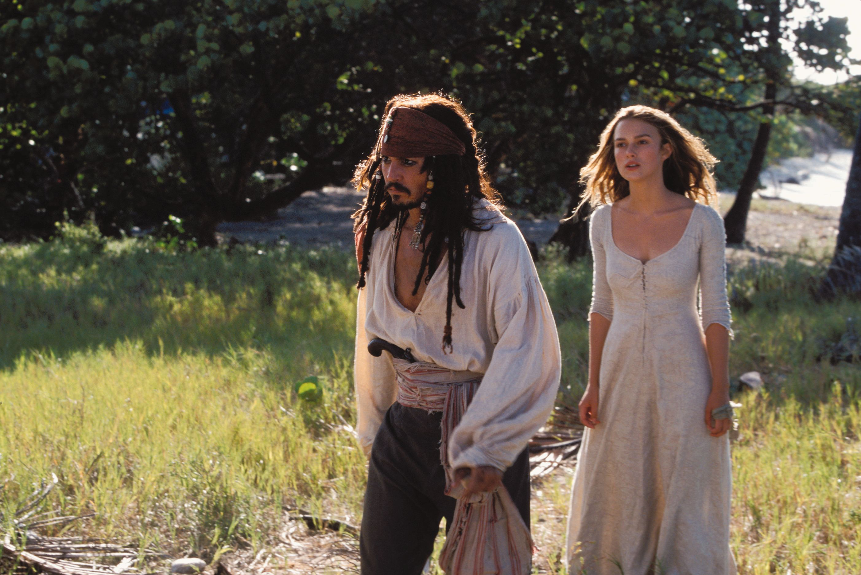 Elizabeth Swann Jack Sparrow Johnny Depp Keira Knightley 2805x1872