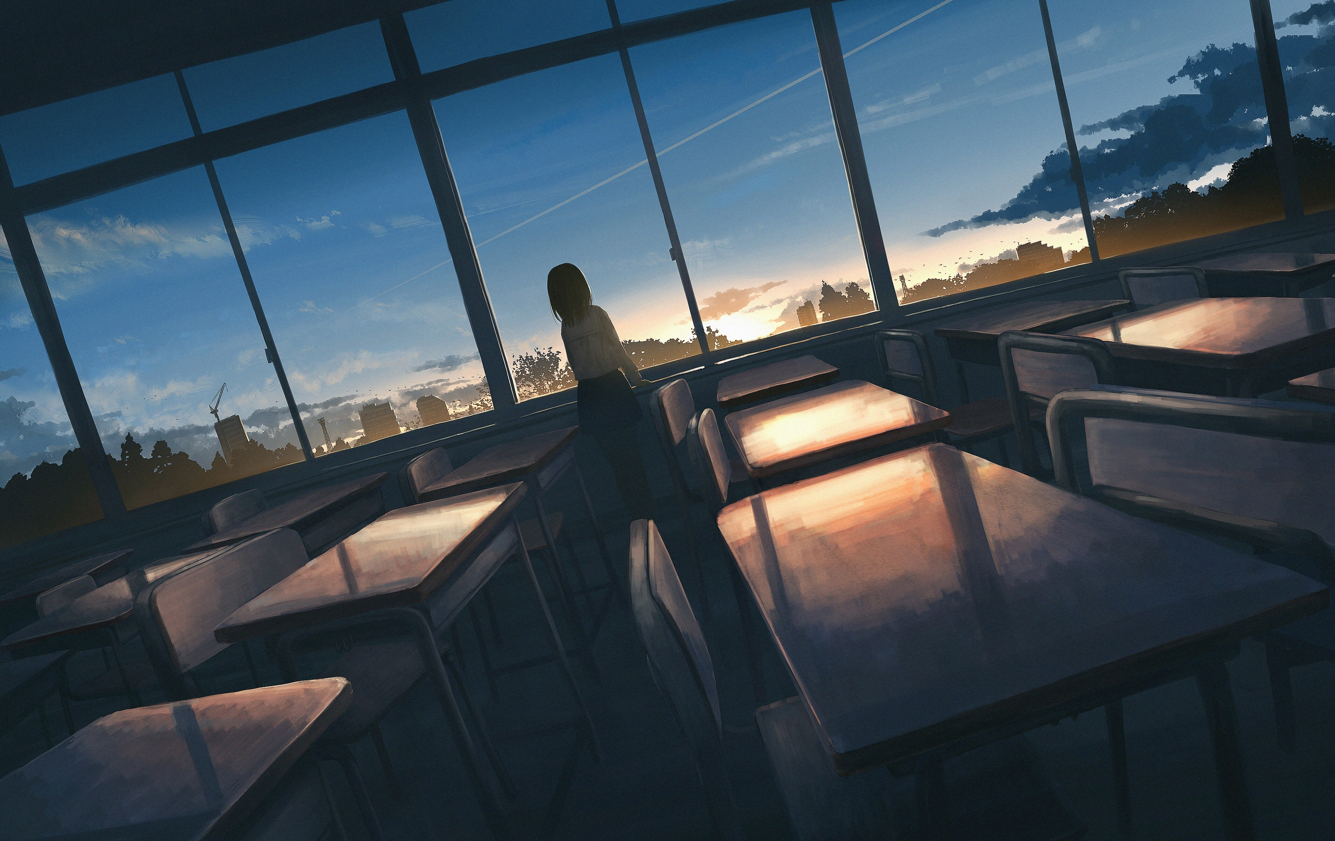 Classroom Girl Sunset 2723x1716