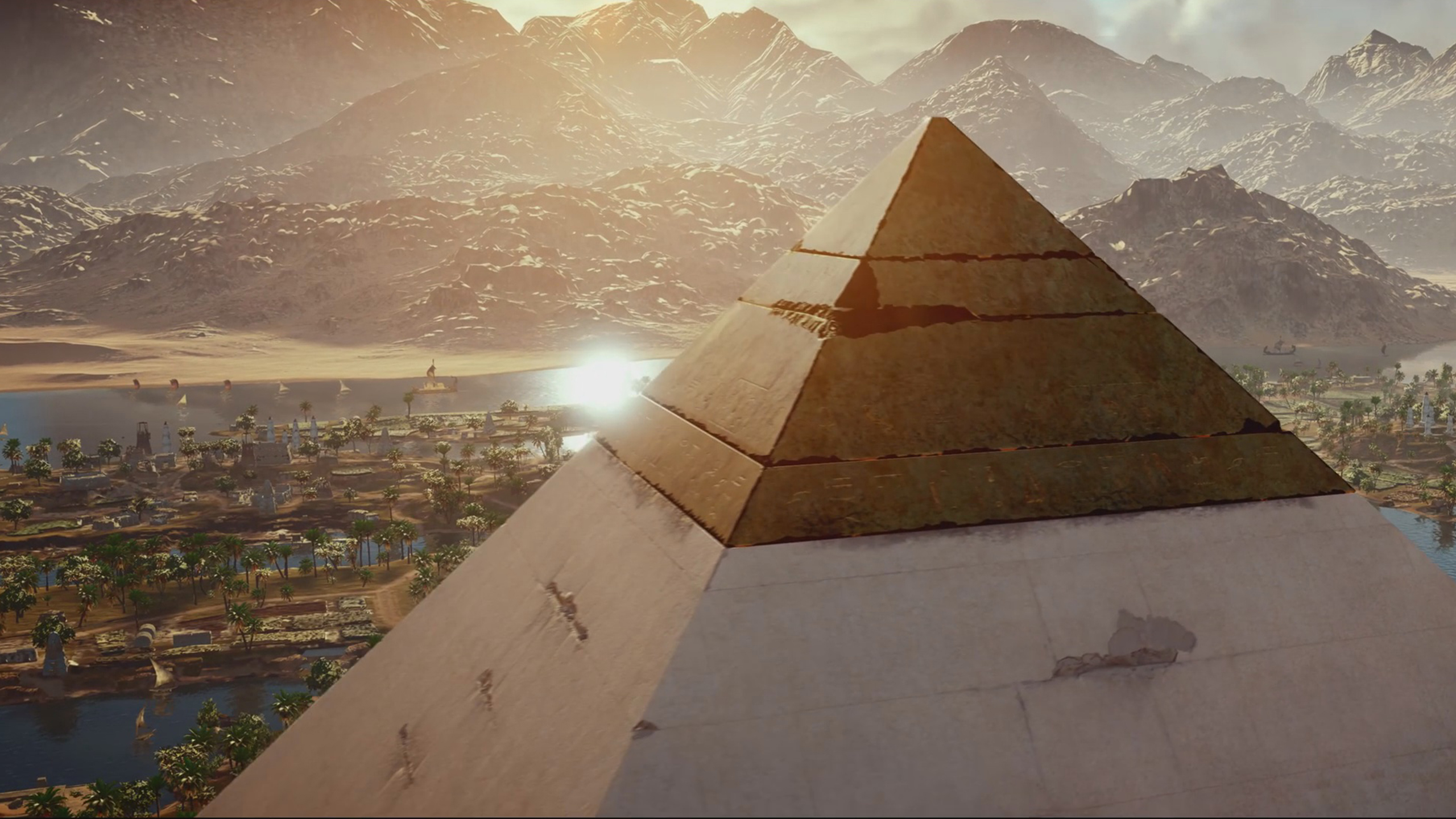 City Mountain Pyramid 2560x1440