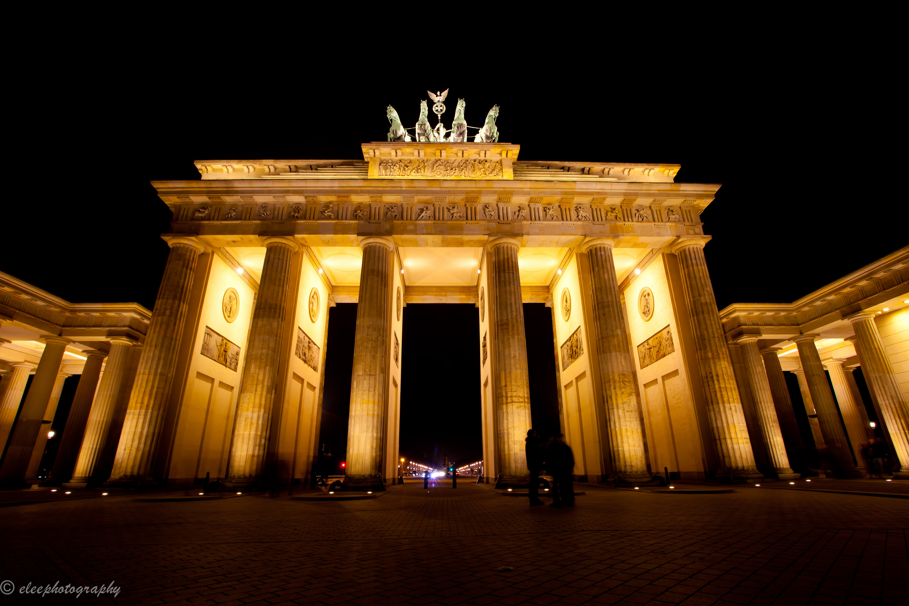 Berlin Brandenburg Gate Germany Light Monument Night 3000x2000
